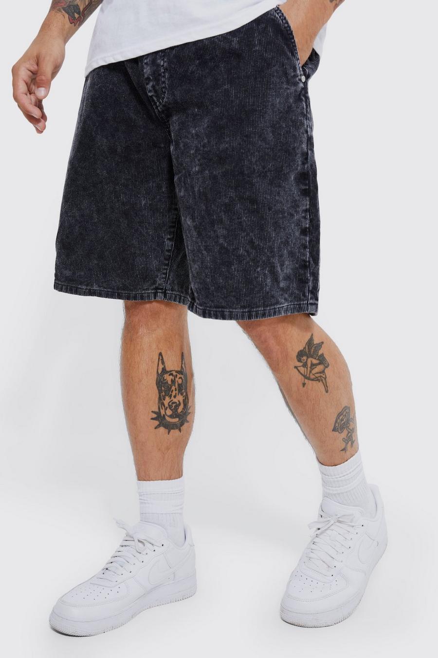 Charcoal gris Relaxed Cord Shorts