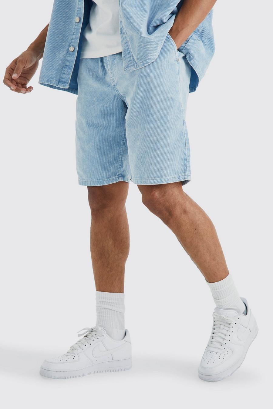 Bright blue azul Relaxed Cord Shorts