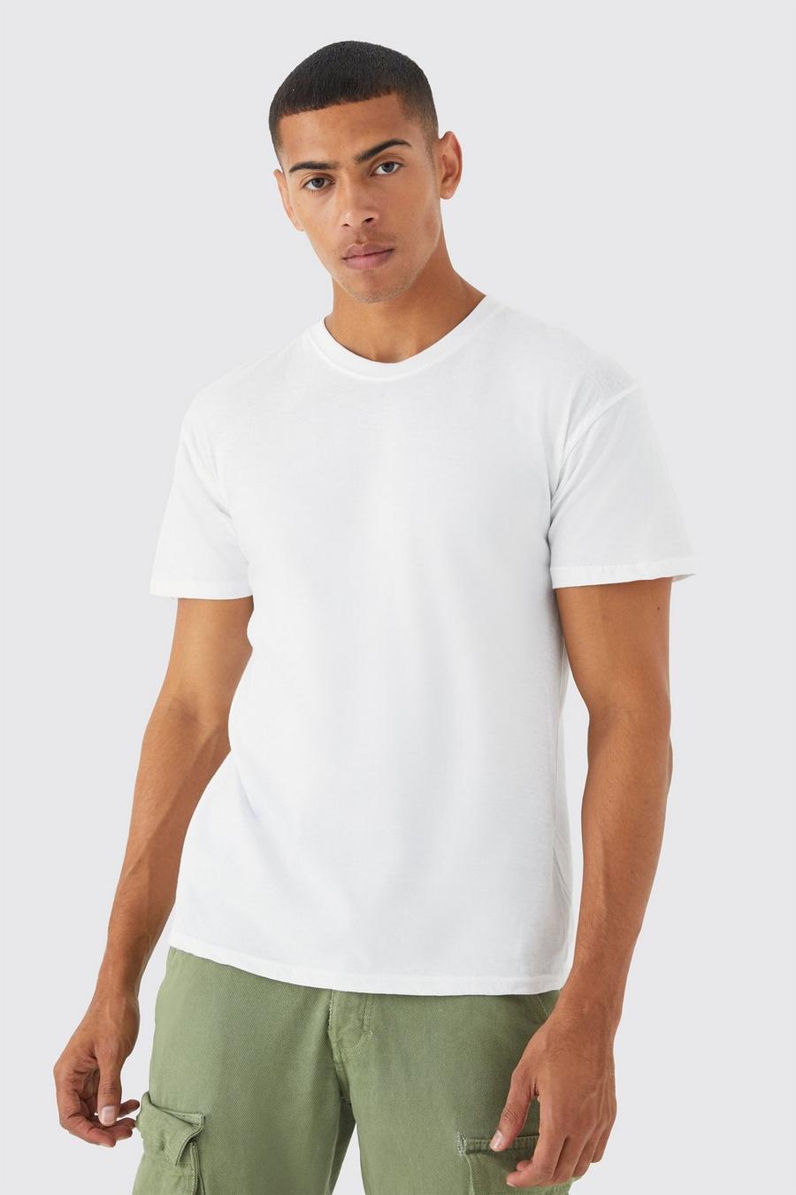 White Basic T-Shirts Met Crewneck (3 Stuks) image number 1