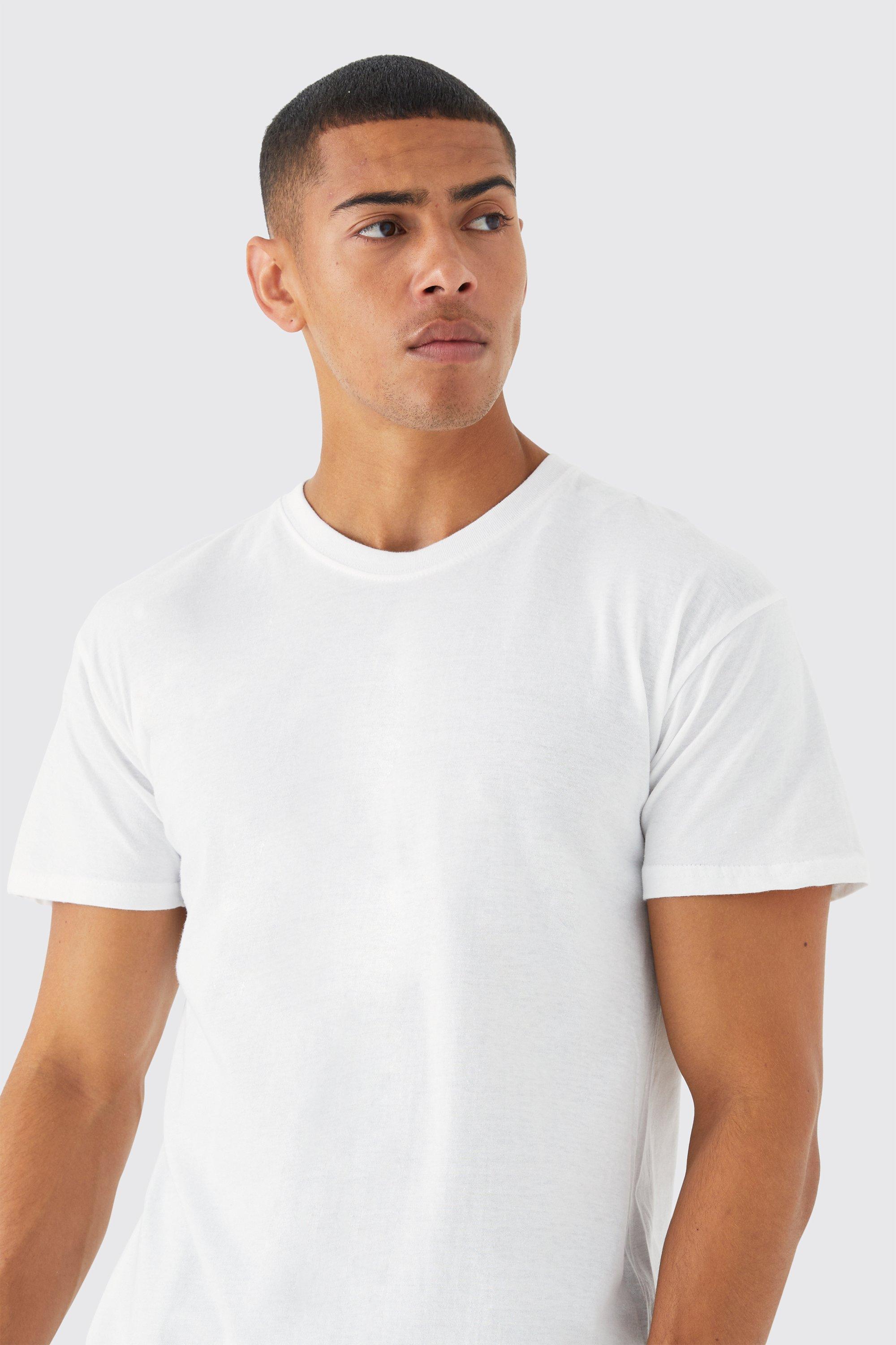 Mens plain crew 2025 neck t shirts