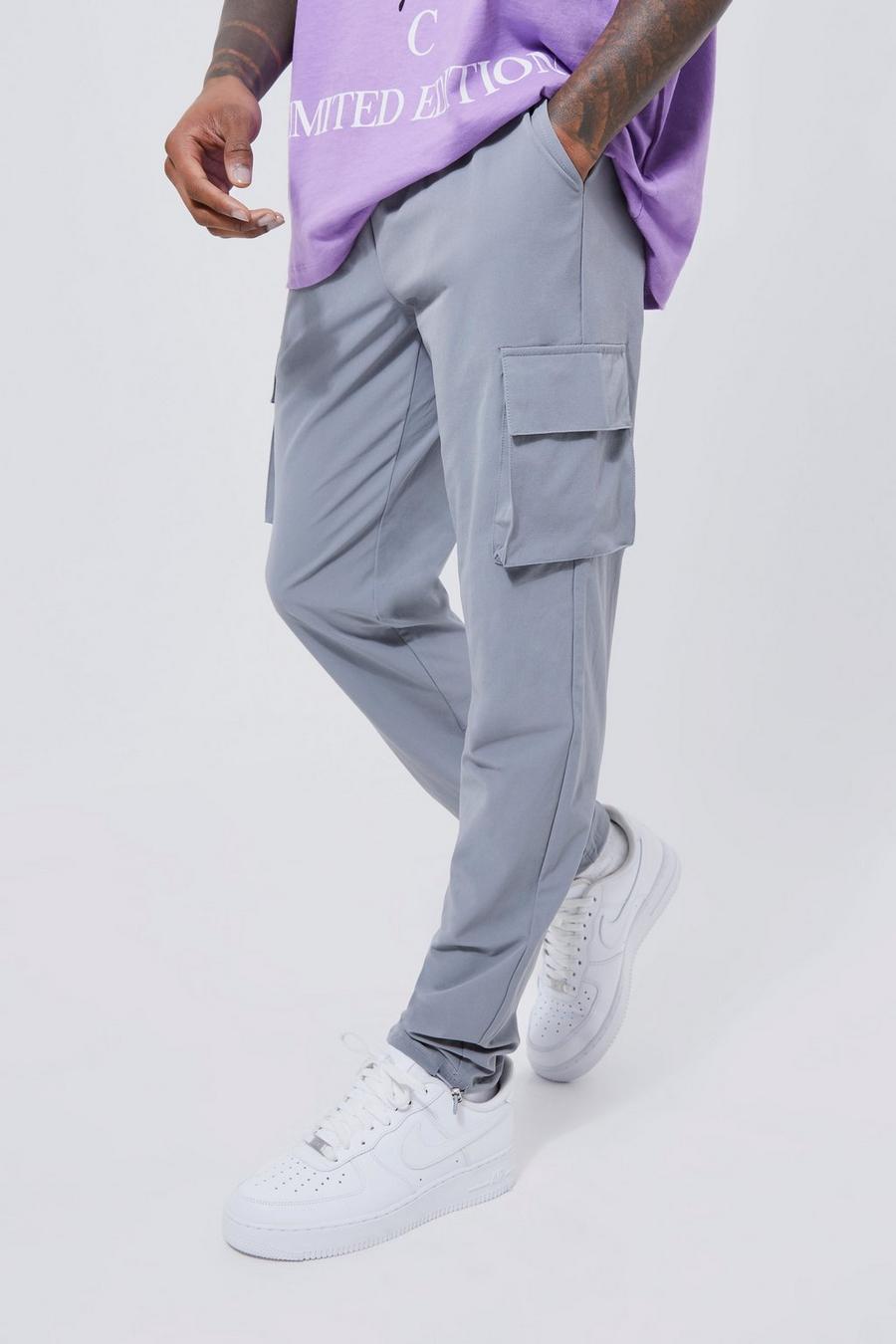 Pantaloni Cargo leggeri in Stretch Skinny Fit elasticizzati, Light grey image number 1