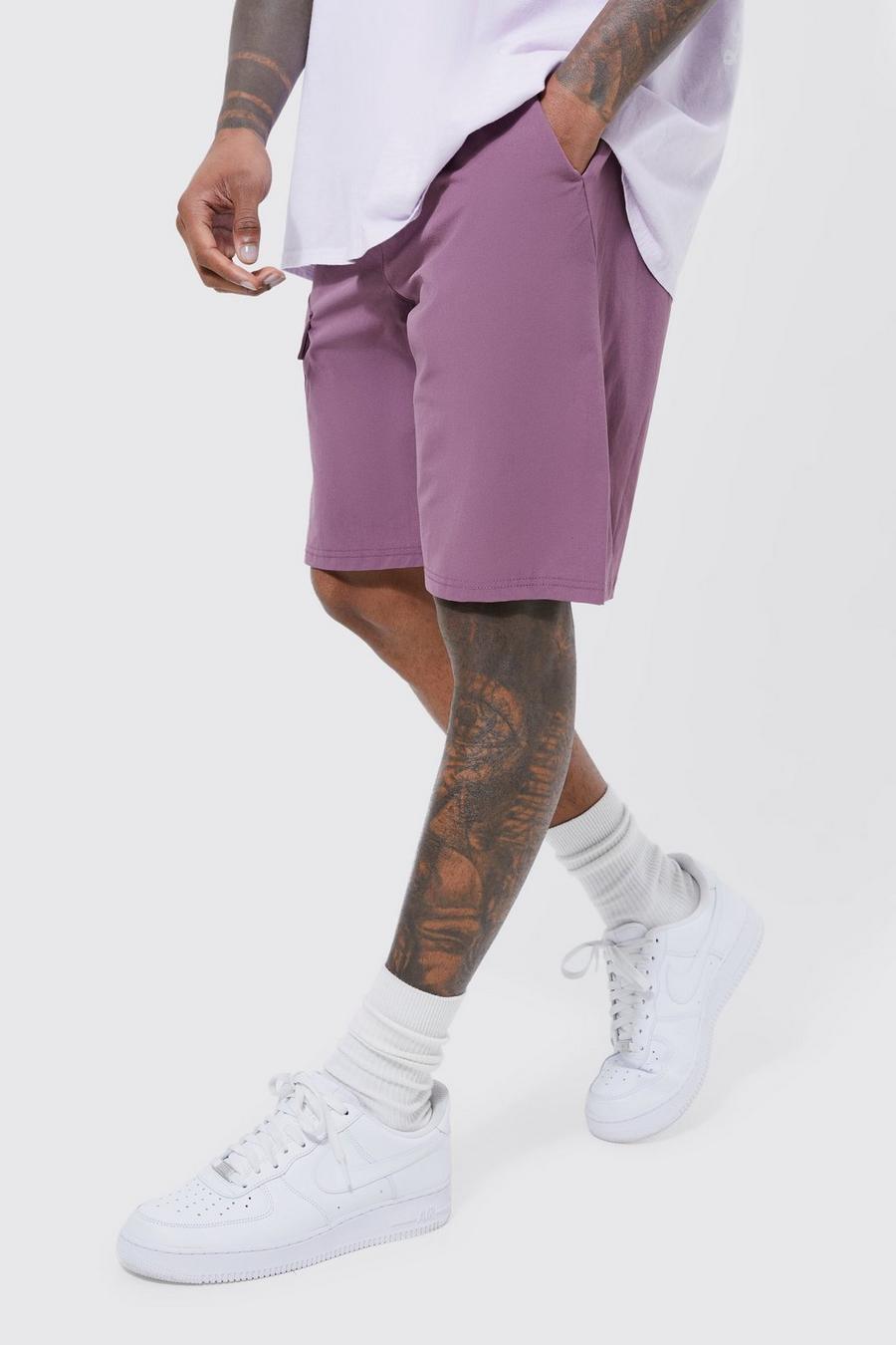Pantalón cargo elástico ligero cómodo, Purple morado
