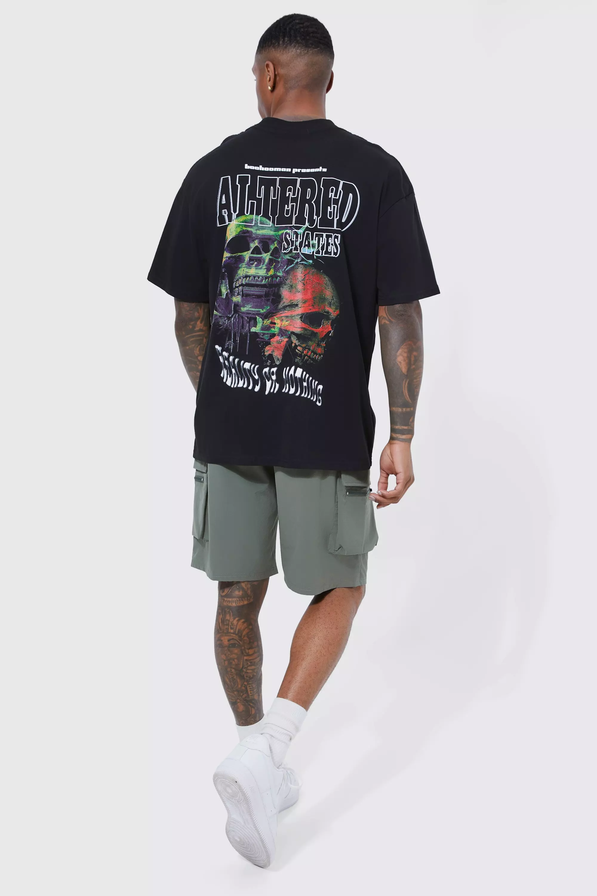 Khaki Elasticated Waist Relaxed Technical Stretch Cargo Short alternative image