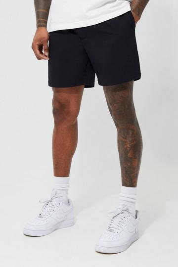 Black Elasticated Comfort Fit Stretch Short