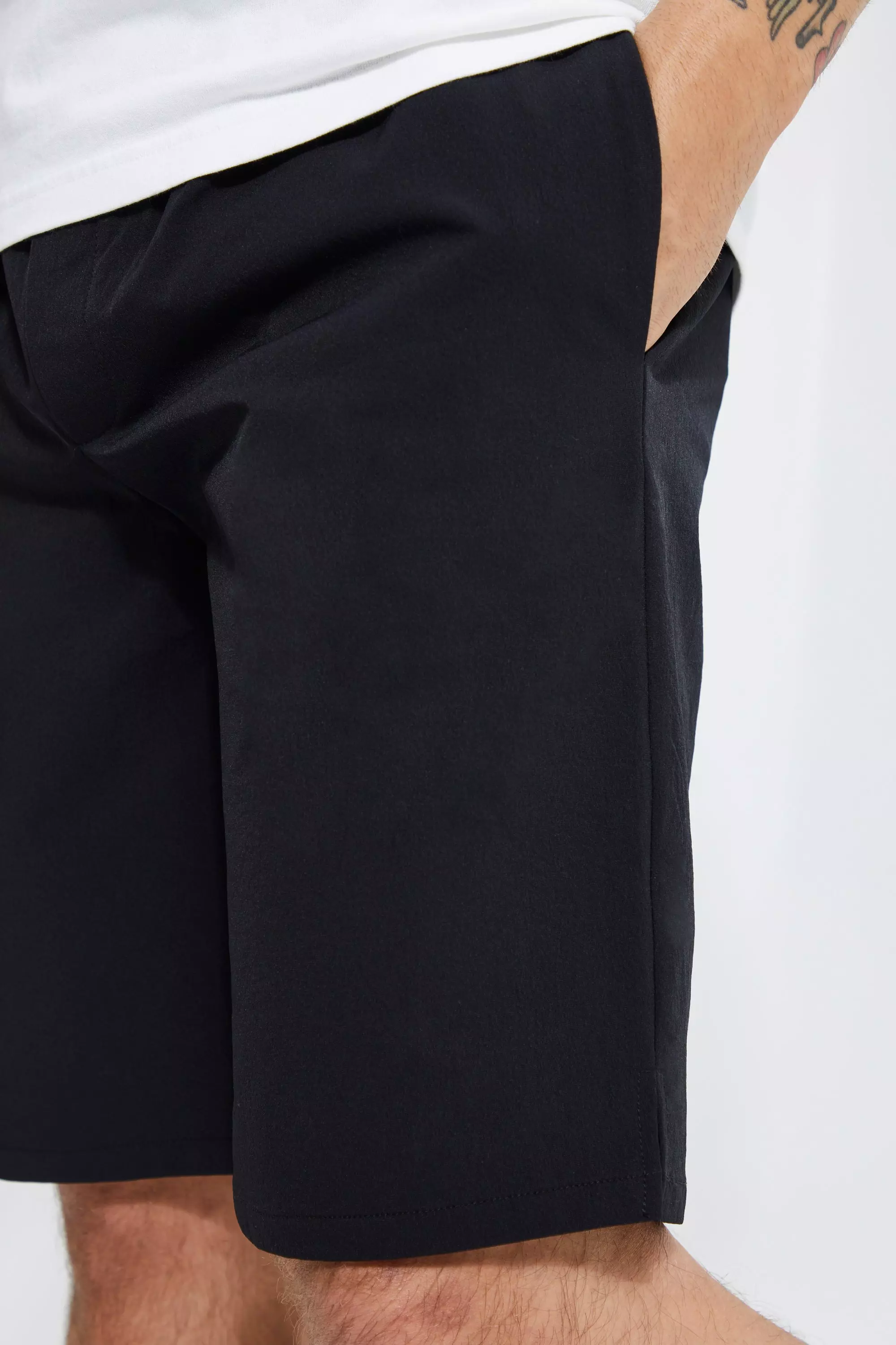 Black Elasticated Relaxed Stretch Short alternative image