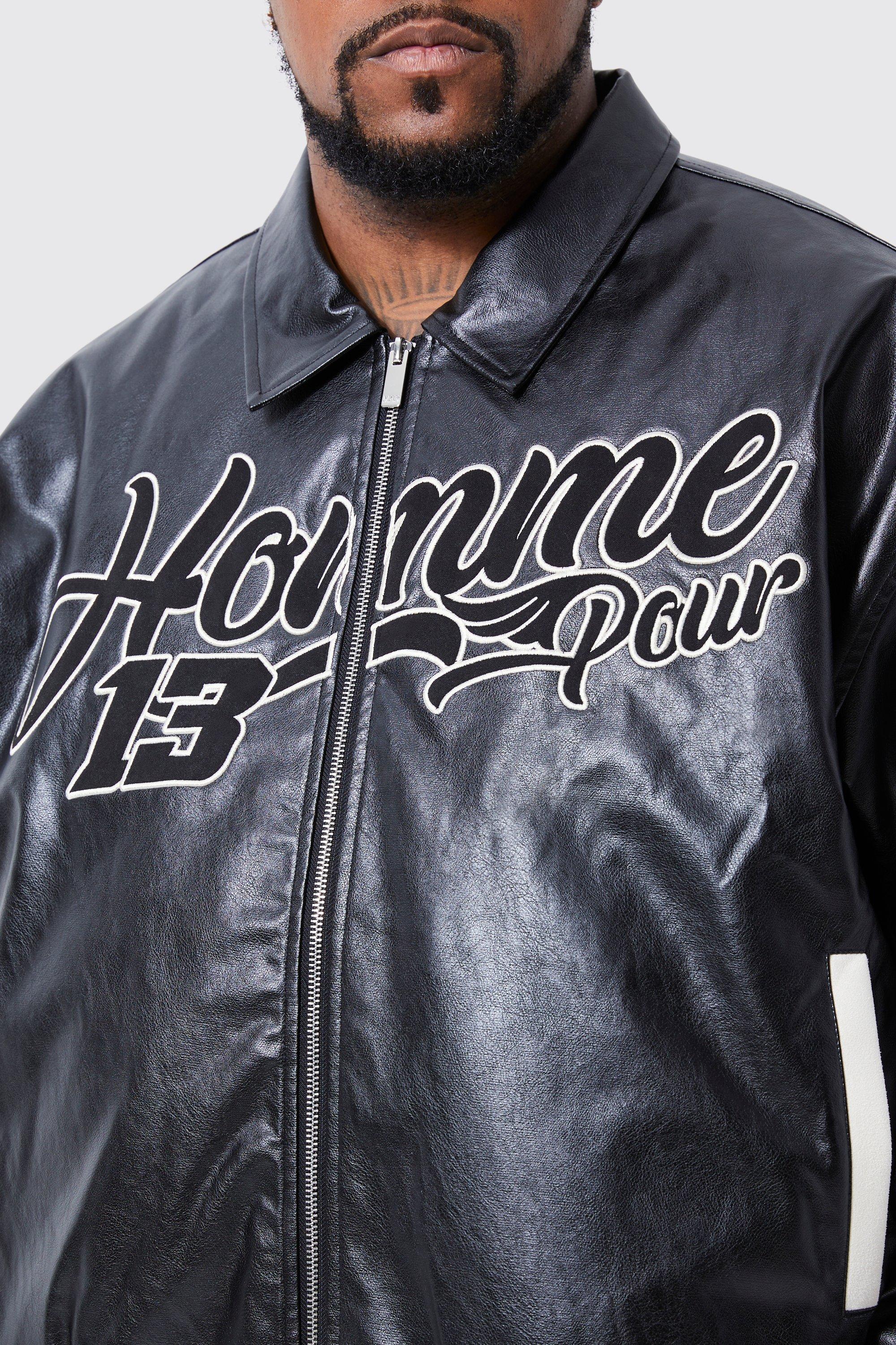 Satin Bomber Jacket - Black/white - Men