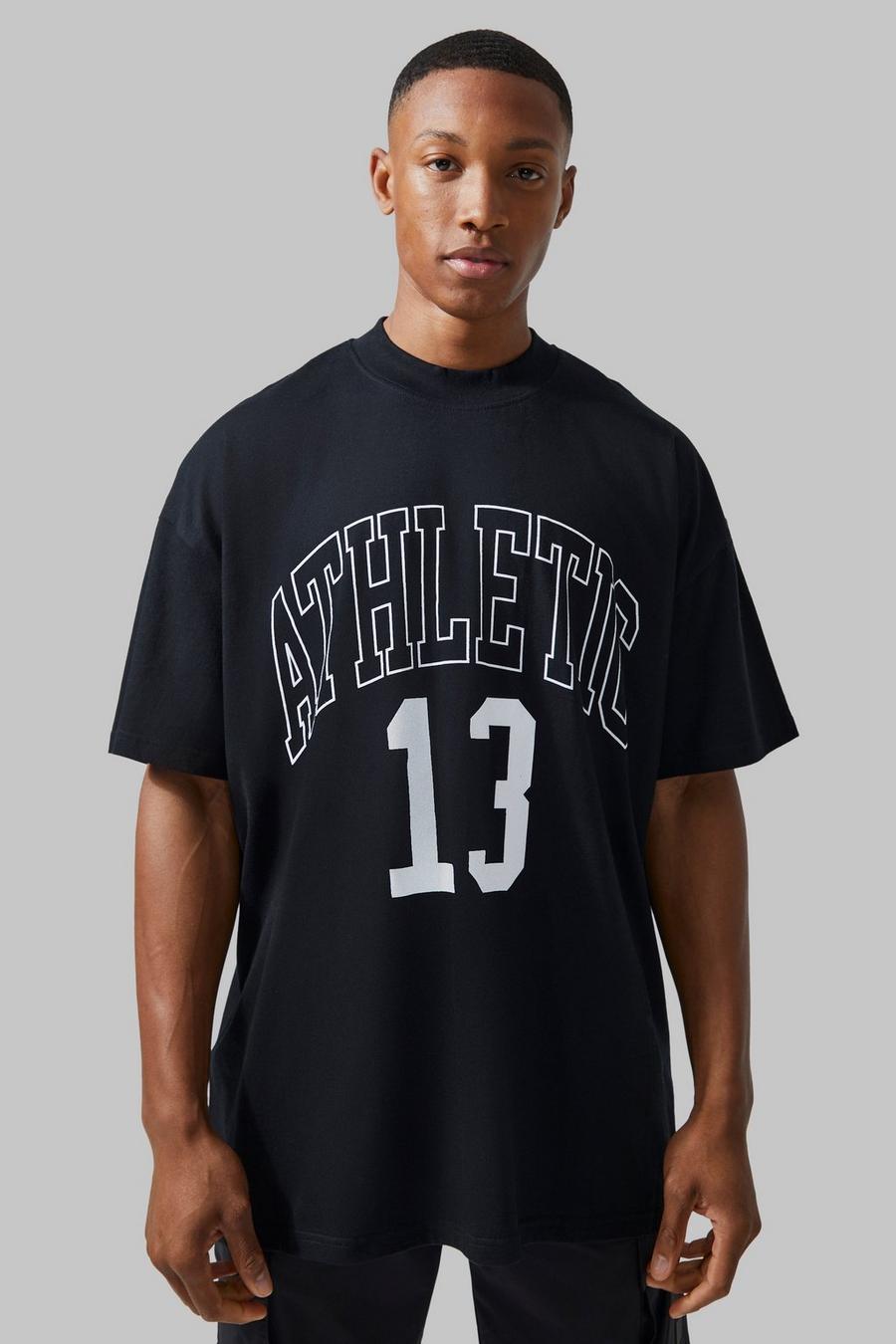 Black Man Active Athletic 13 Oversized T-shirt image number 1