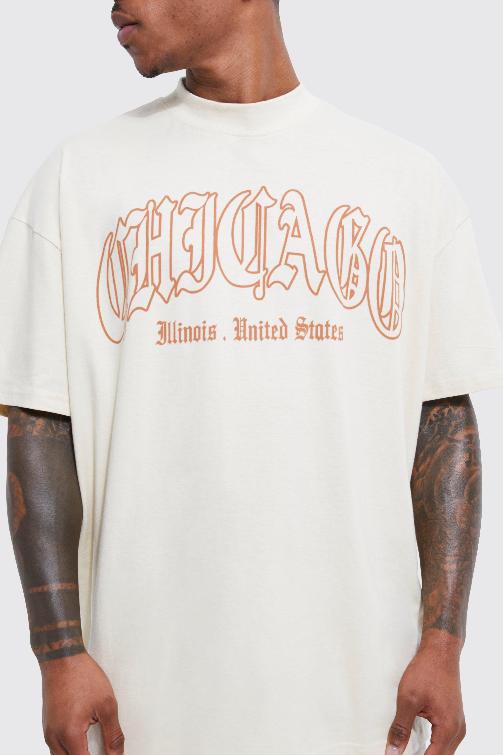 Oversized Chicago Print T shirt