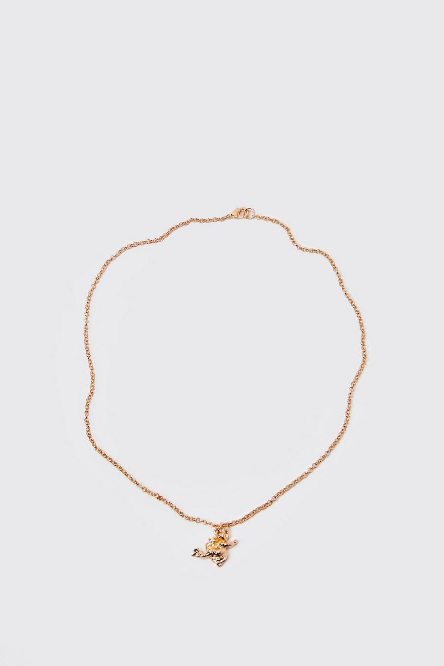 Gold Pendant Detail Necklace image number 1