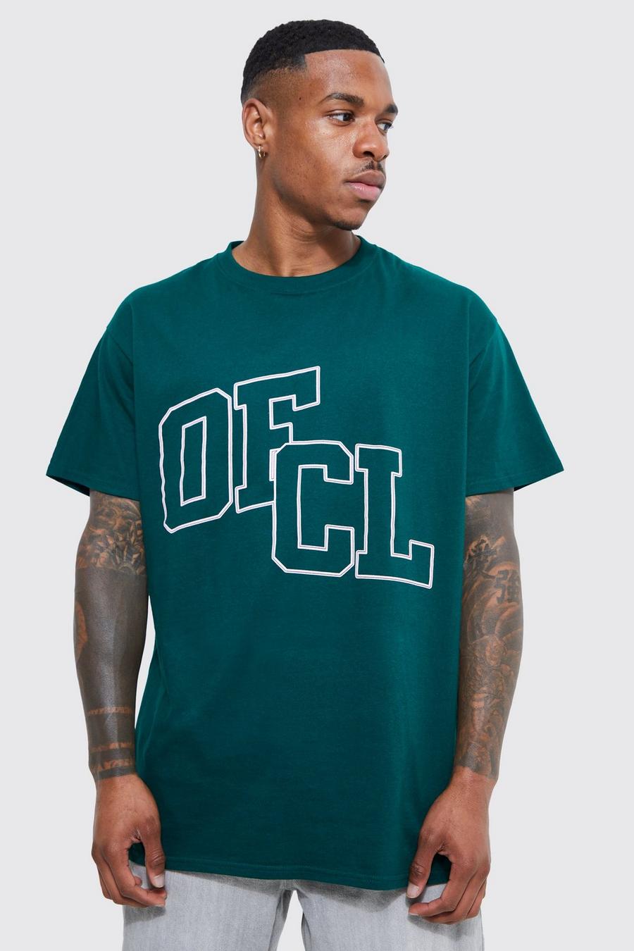 T-shirt oversize Ofcl, Dark green