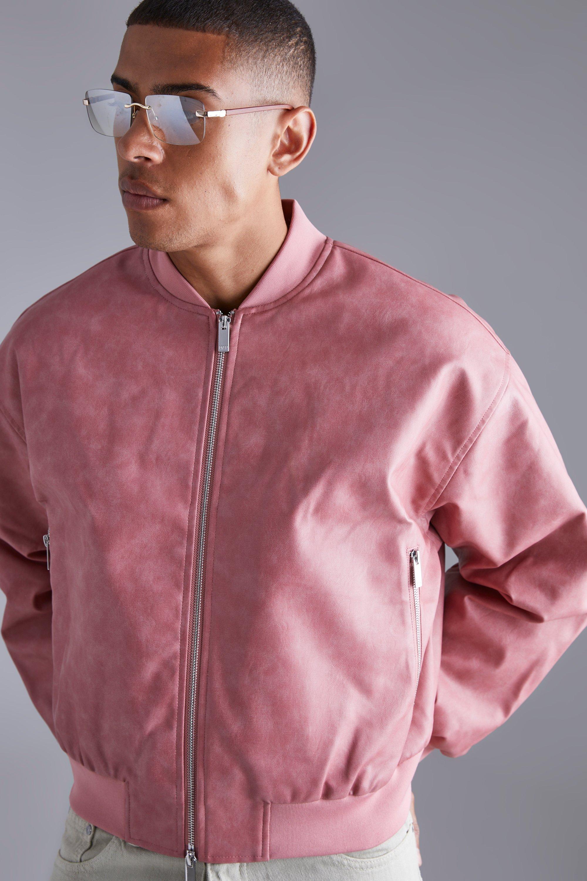 Boxy Washed Pu Bomber boohoo