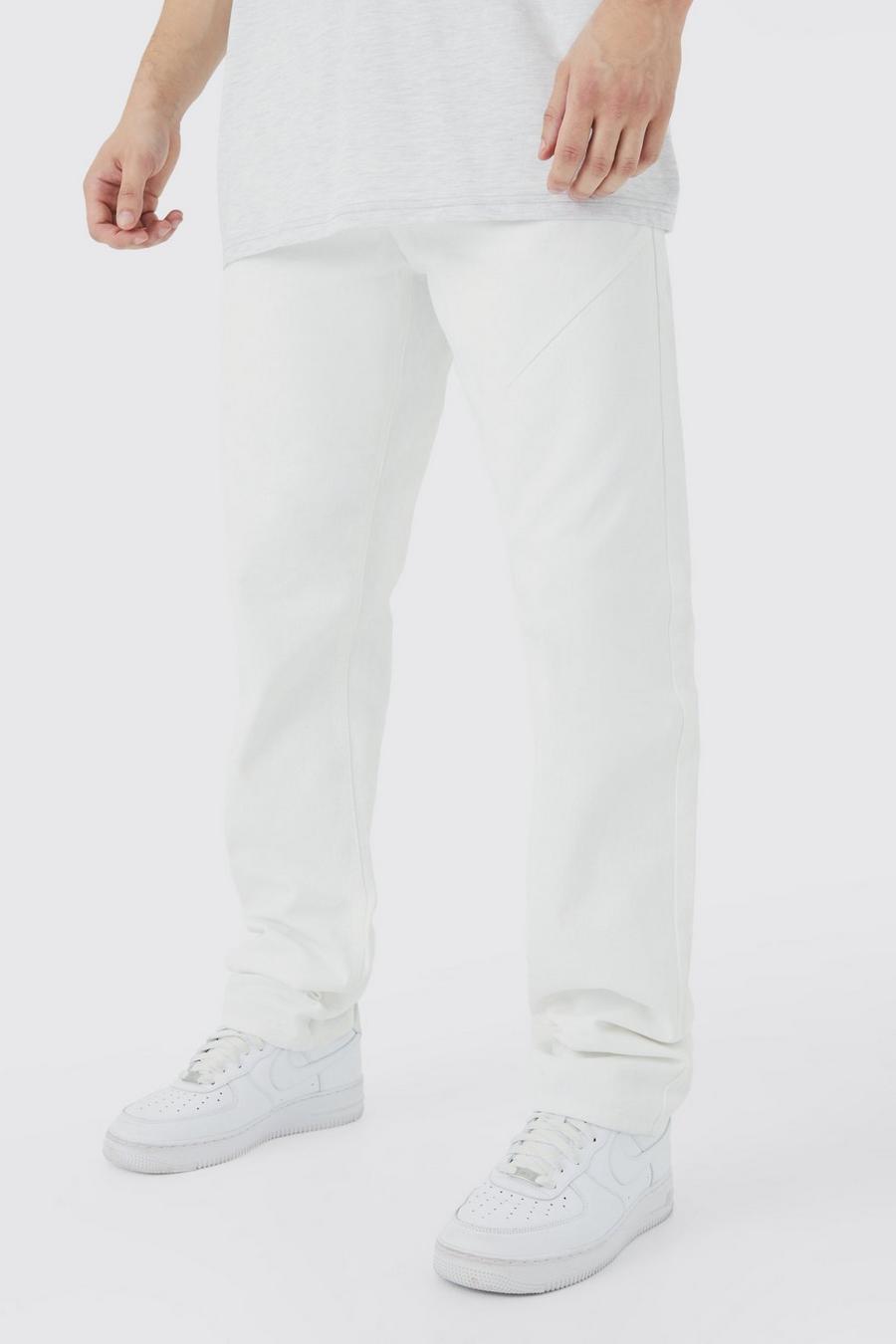 White bianco Tall Straight Rigid Seam Detail Jeans image number 1