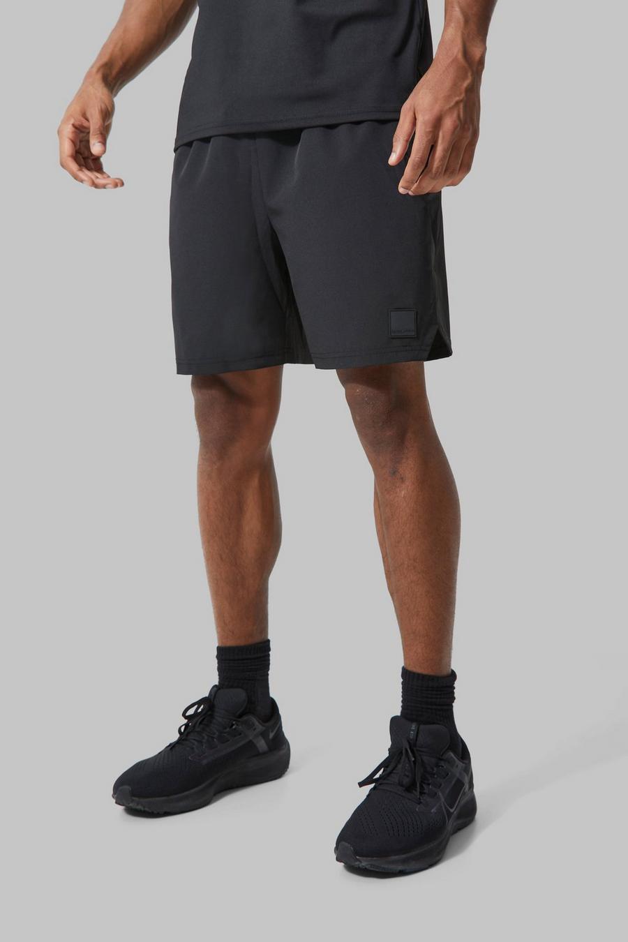 Black Man Active Performance 7inch Split Hem Shorts
