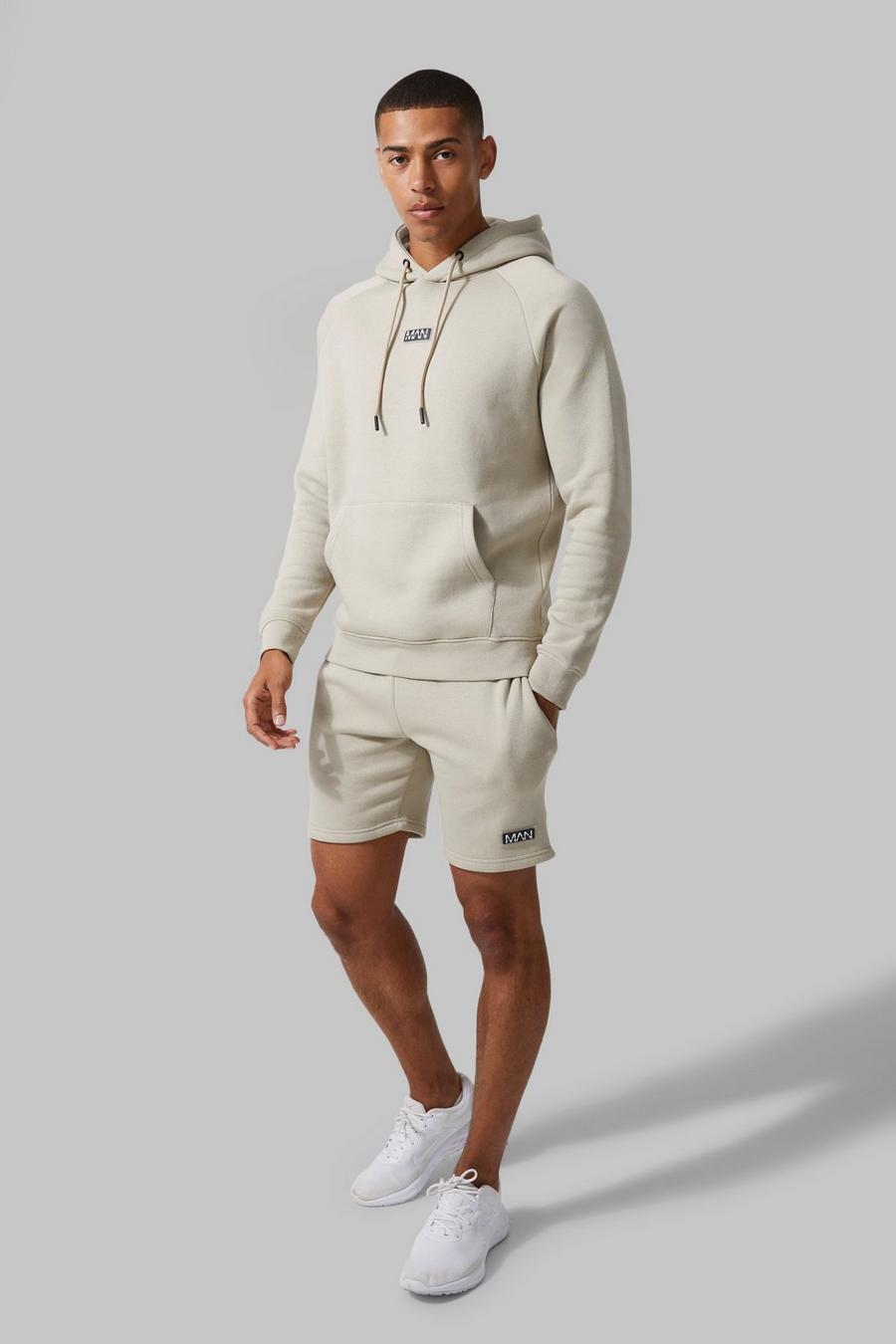 Taupe MAN Active Hoodie och shorts image number 1