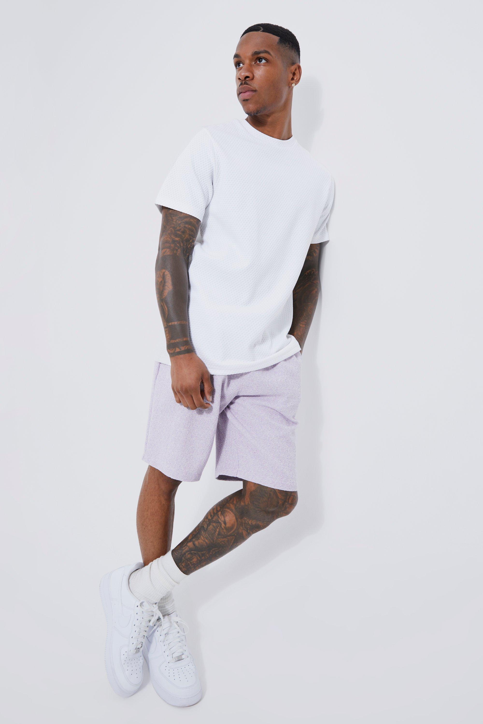 Purple linen hot sale shorts