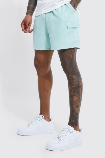 Elastic Waist Comfort Cargo Linen Short sage