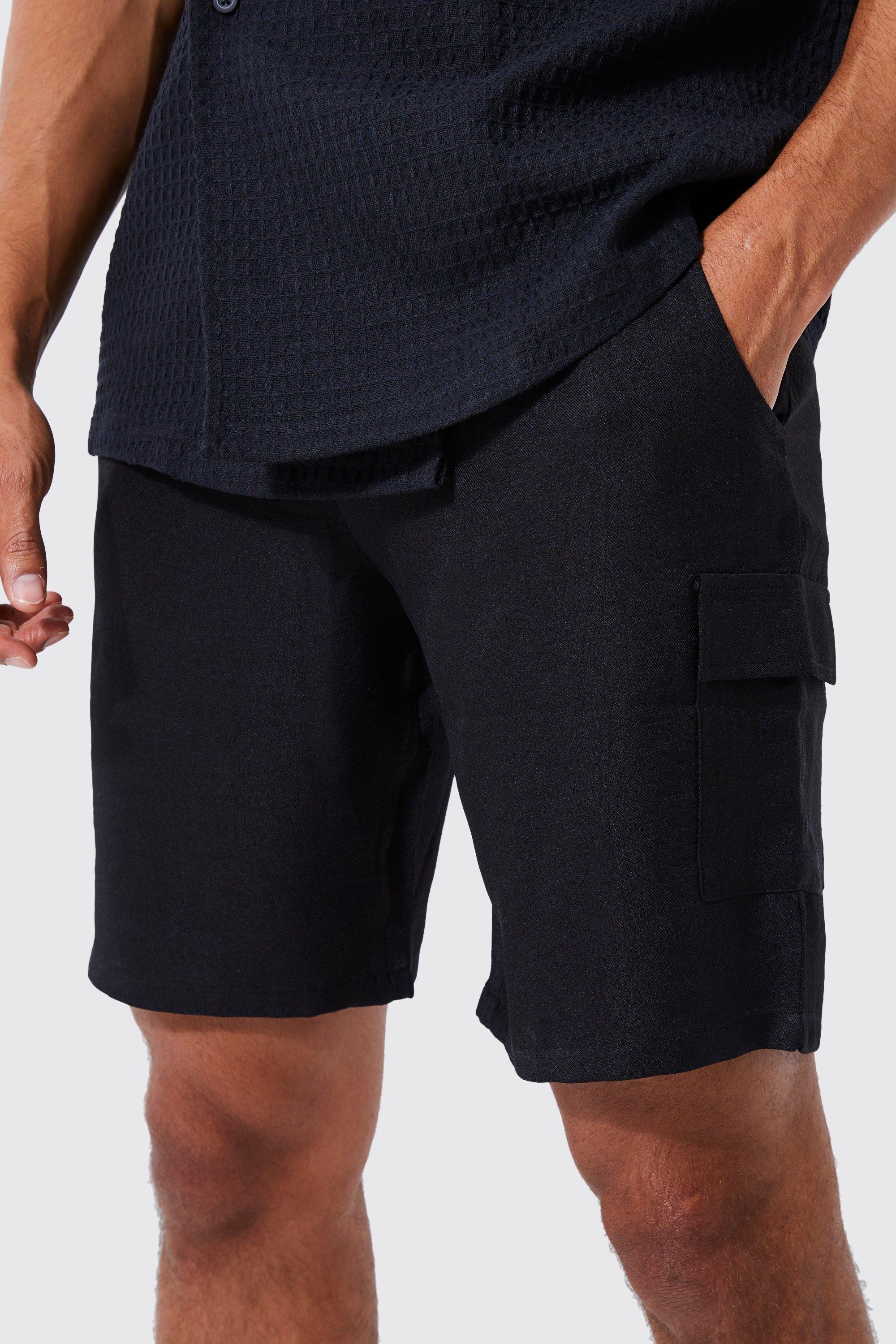 Mens linen cargo hot sale shorts uk