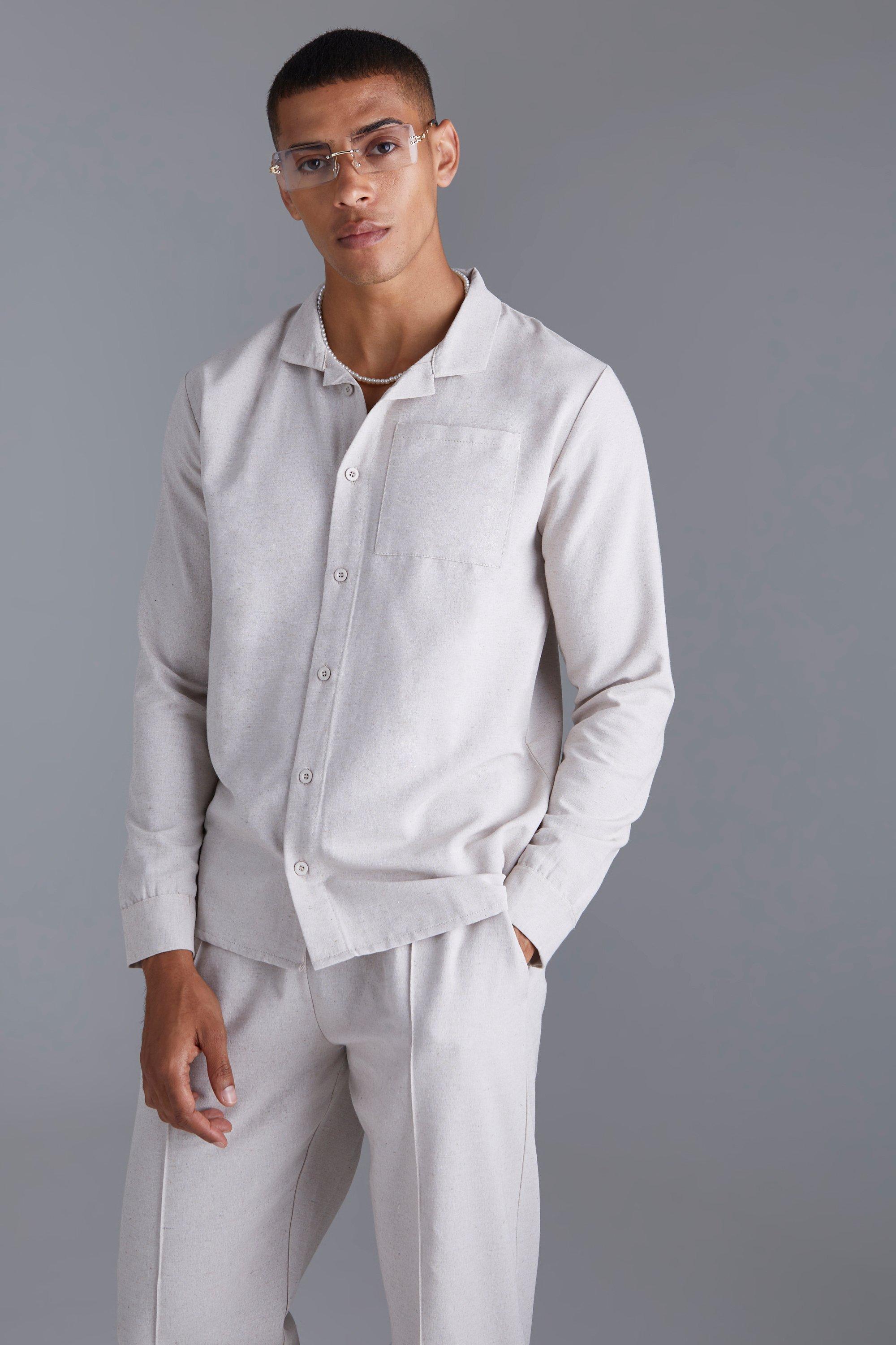 White linen sale shirt mens uk