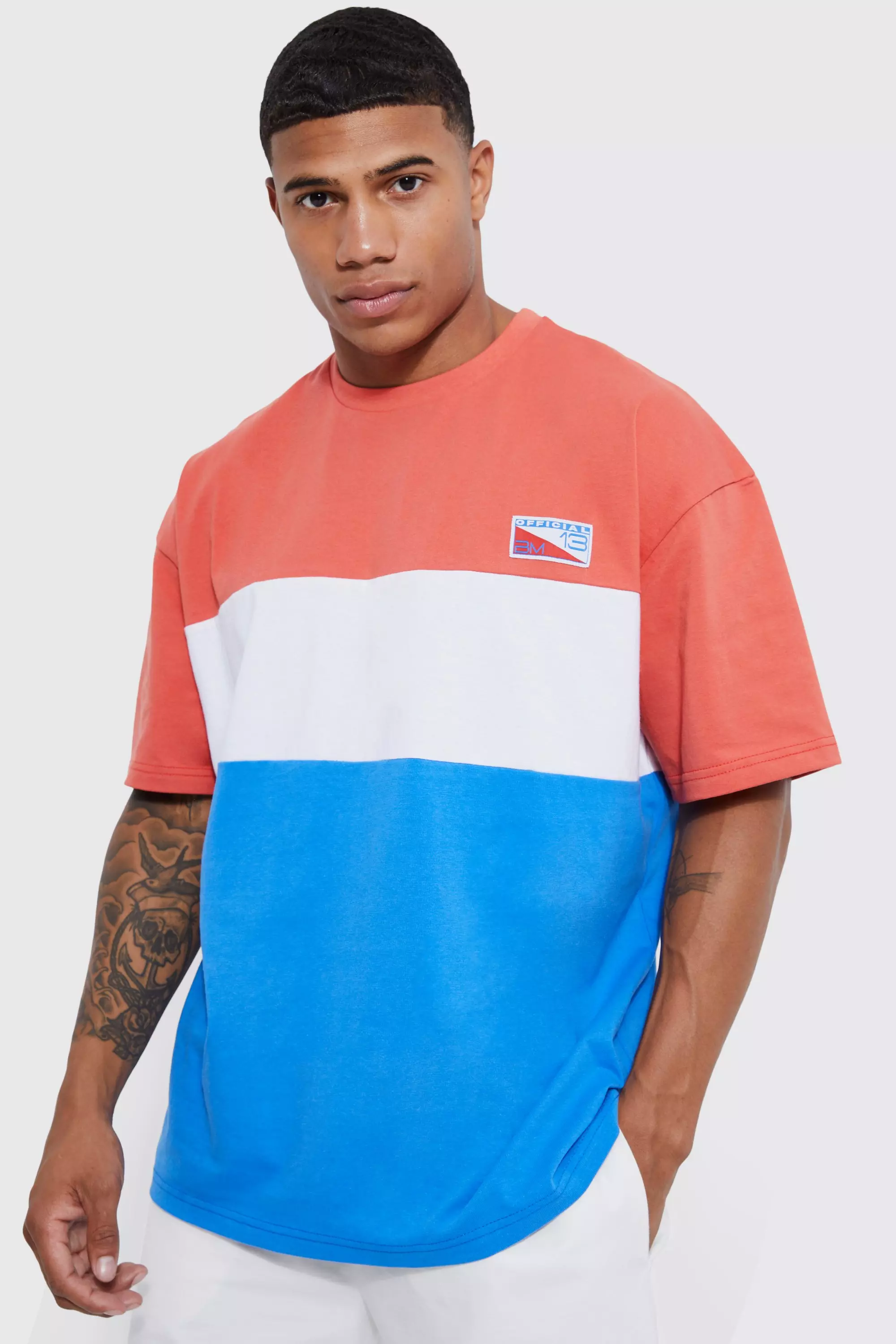 Red Oversized Official Colour Block T-shirt alternative image