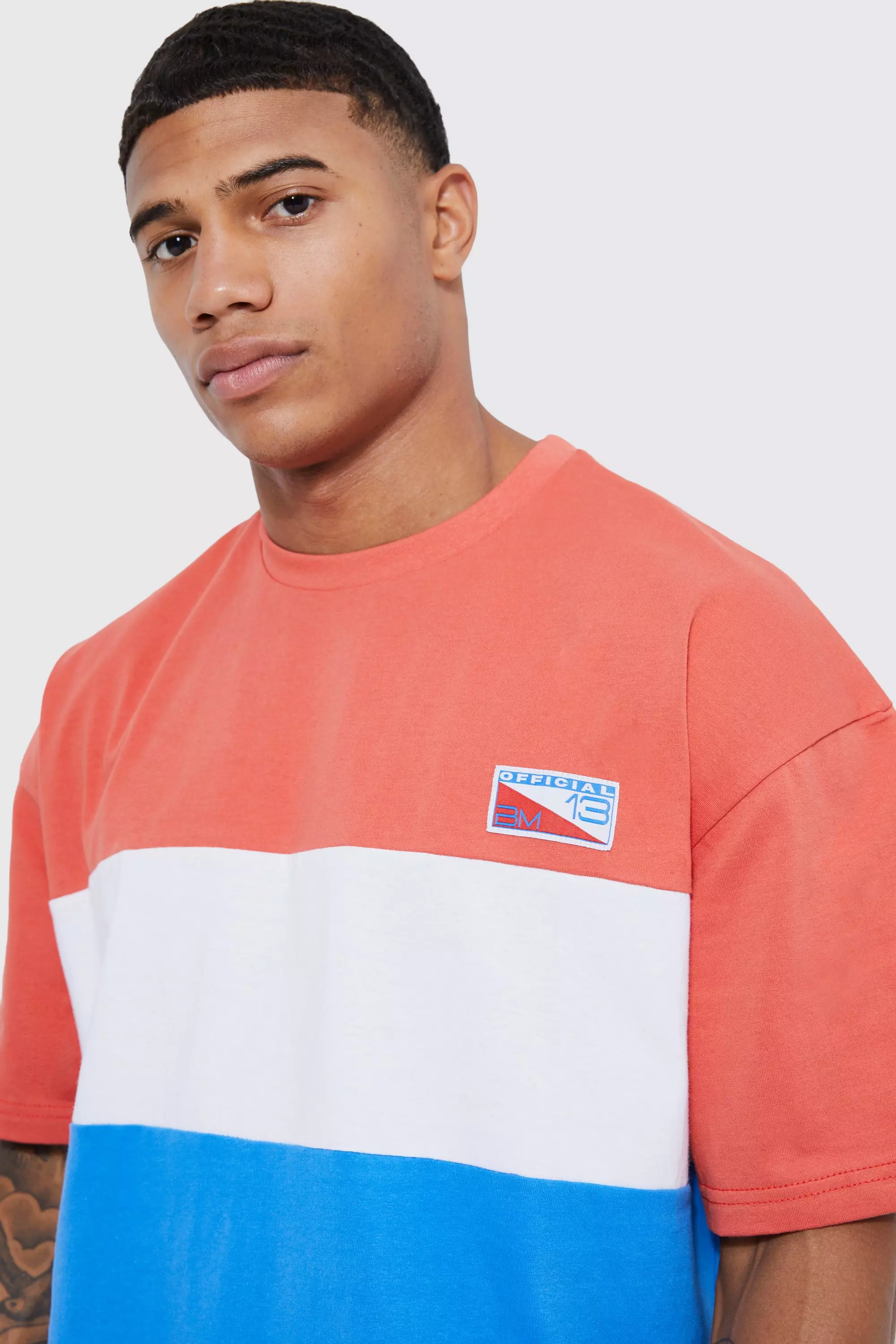 Red Oversized Official Colour Block T-shirt alternative image