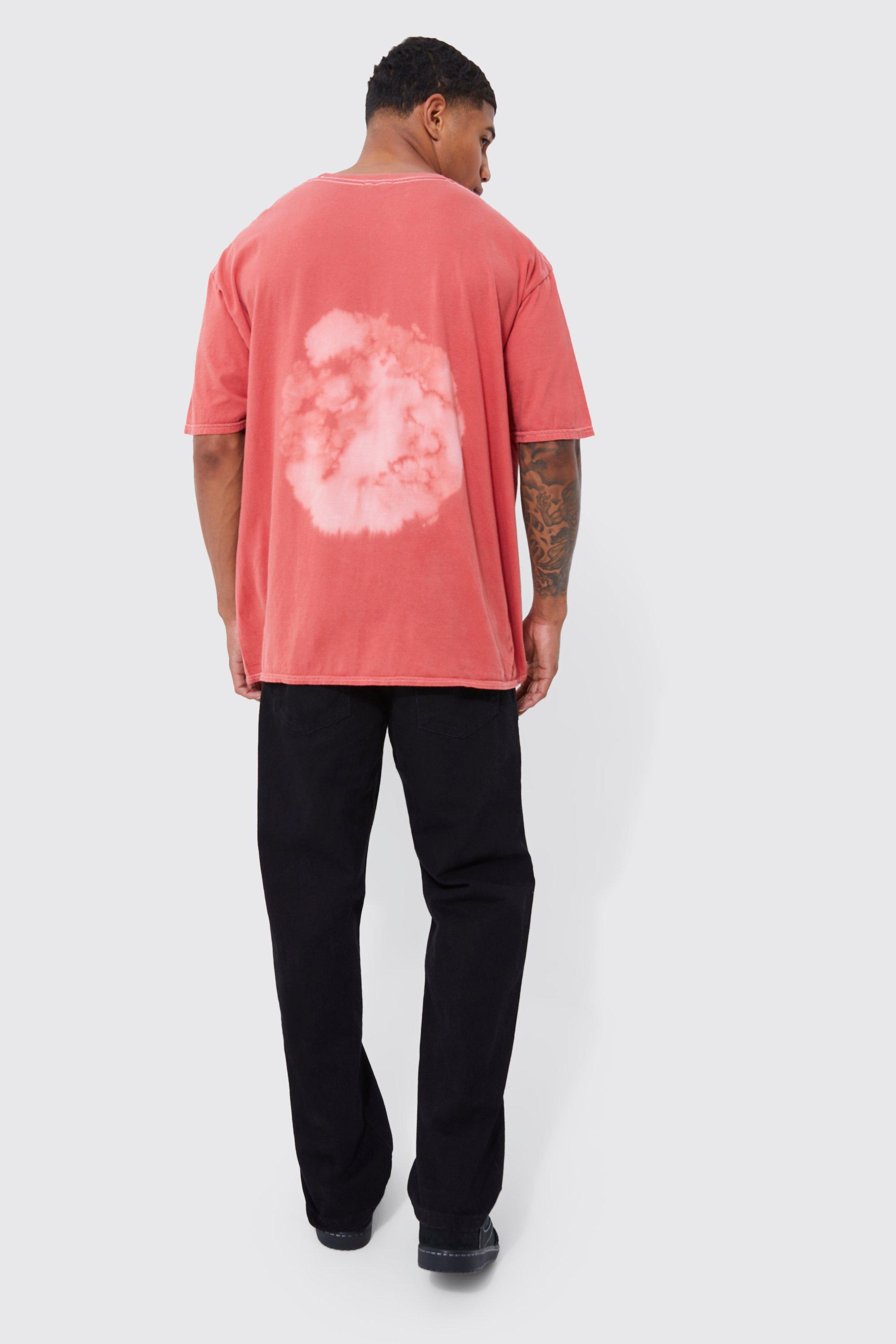 boohoo Men's Oversized Bleach Tie Dye Graphic T-Shirt