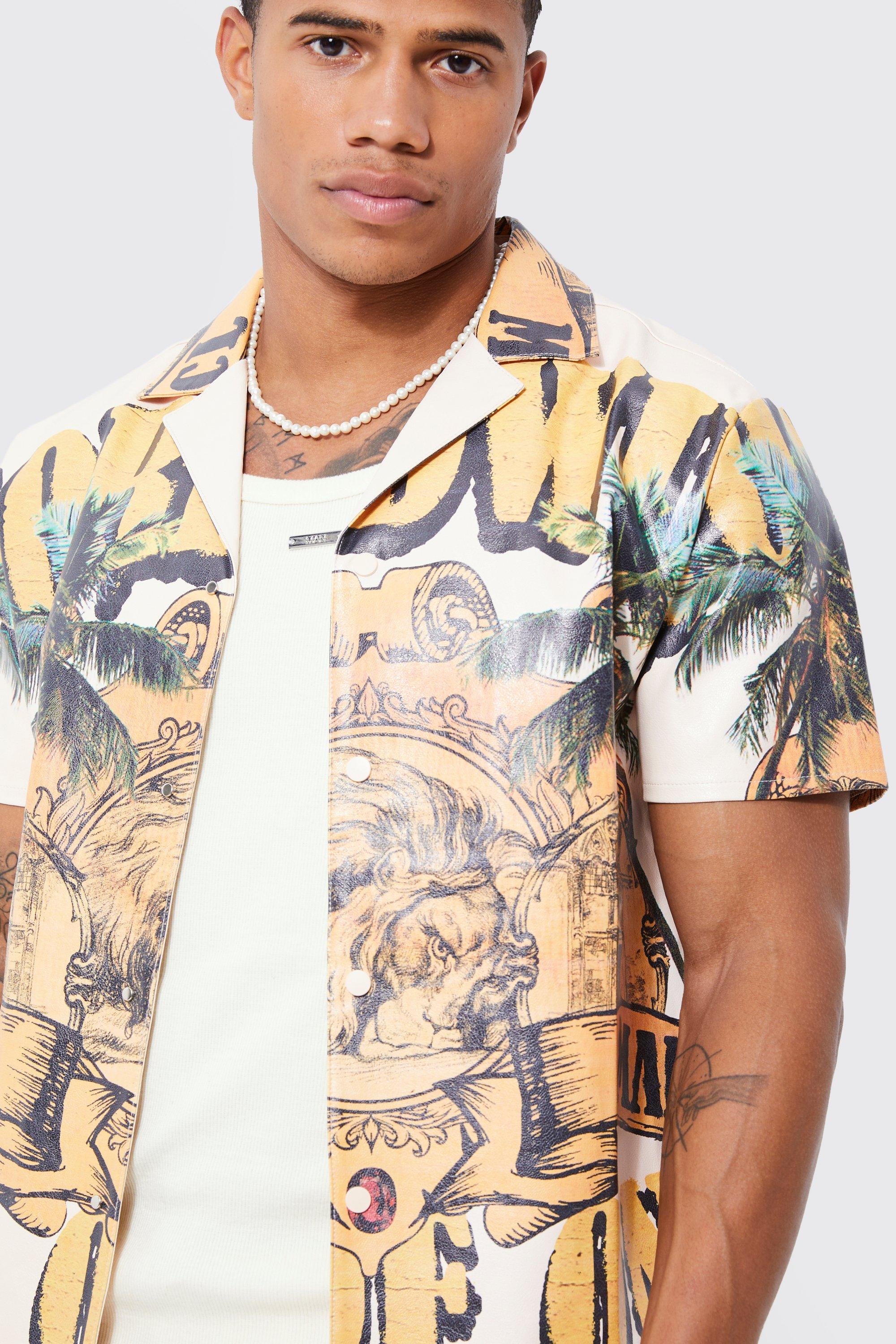 Tiger Print Short Sleeve Shirt  Topman, Mens shirts, Shirt pattern