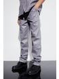 Charcoal Vintage Pu Straight Leg Zip Suit Trousers