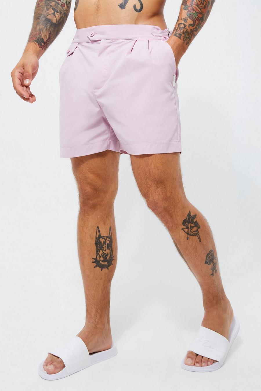 Light pink Smart Pocket Detail Short Tailored Swim Shorts image number 1
