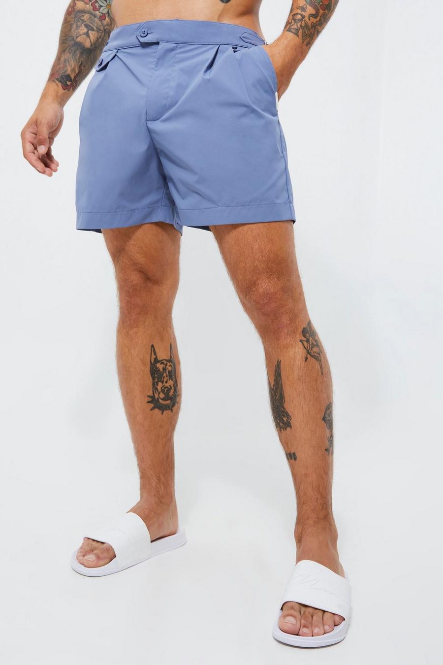 Dusty blue Smart Pocket Detail Short Tailored Swim Shorts