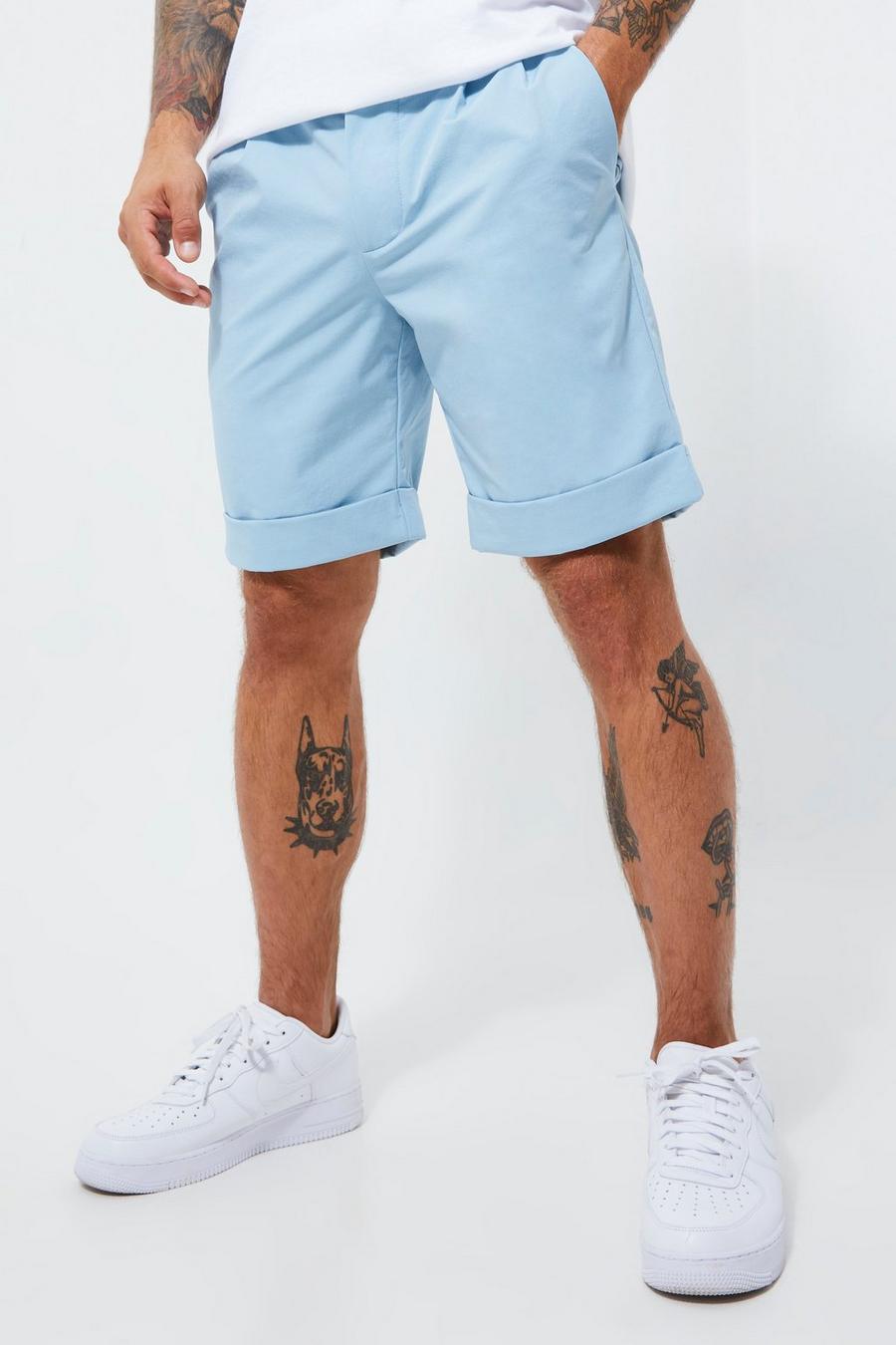 Dusty blue Nylon Smart Short With Pocket Detail