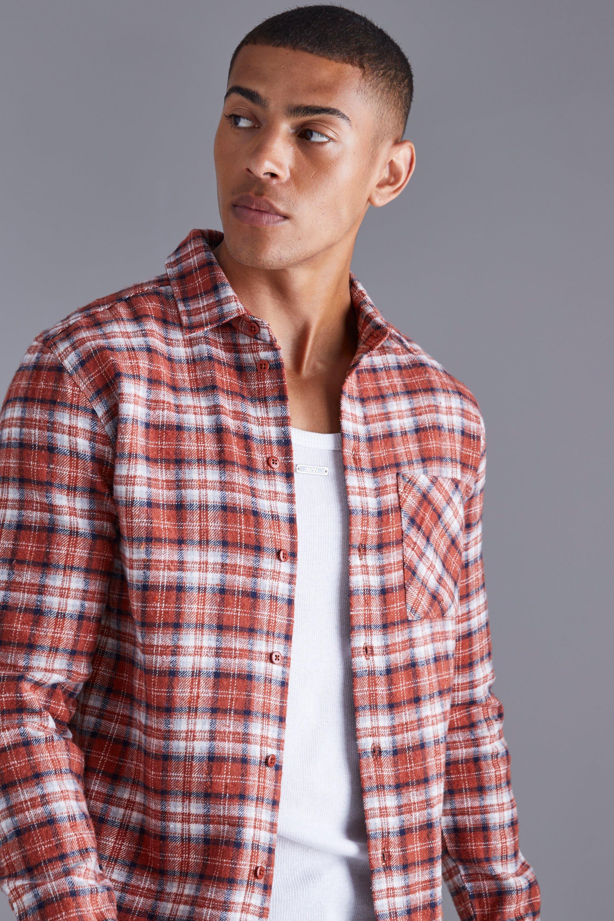 Long Sleeve Longline Flannel Shirt