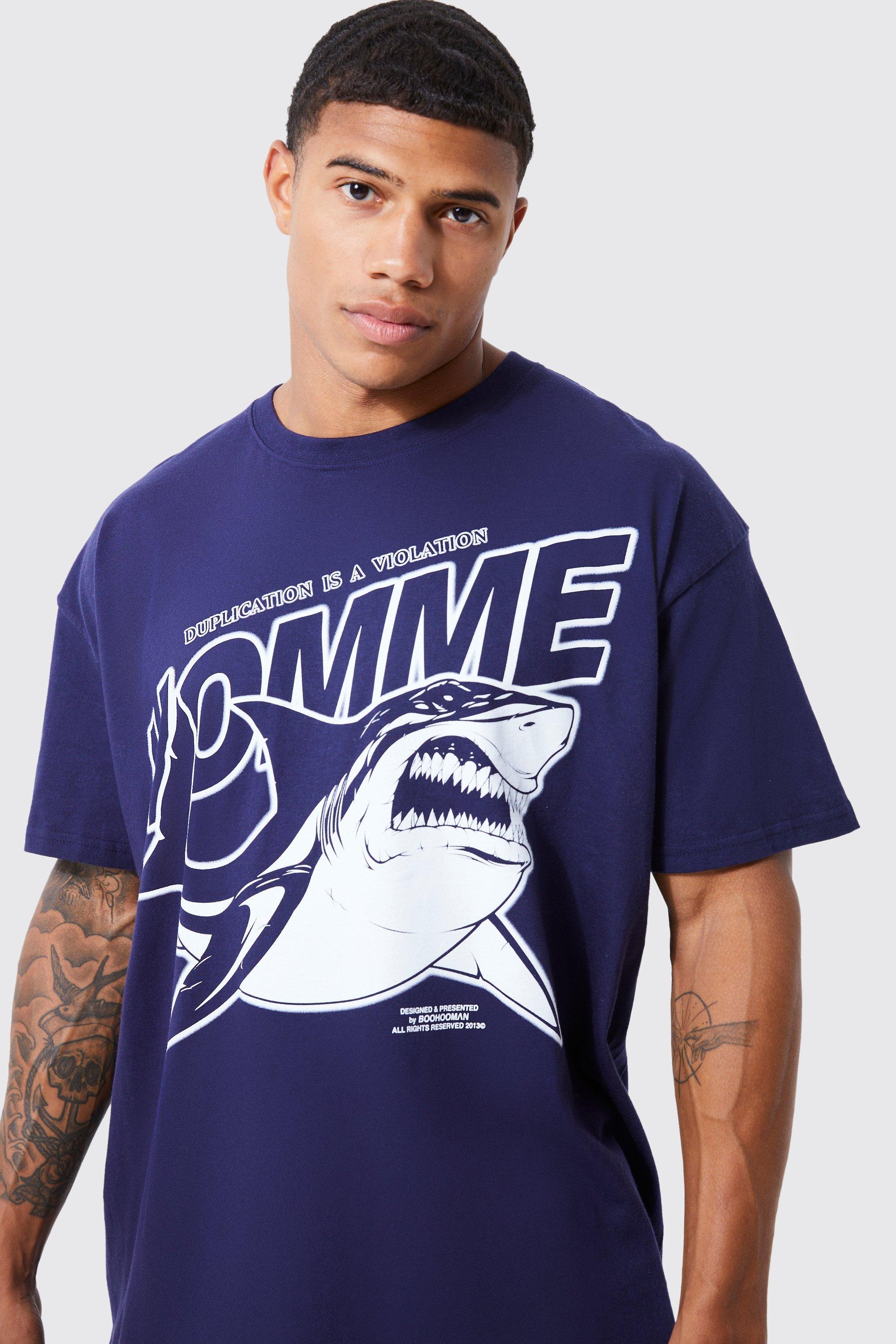 T shirt requin online homme