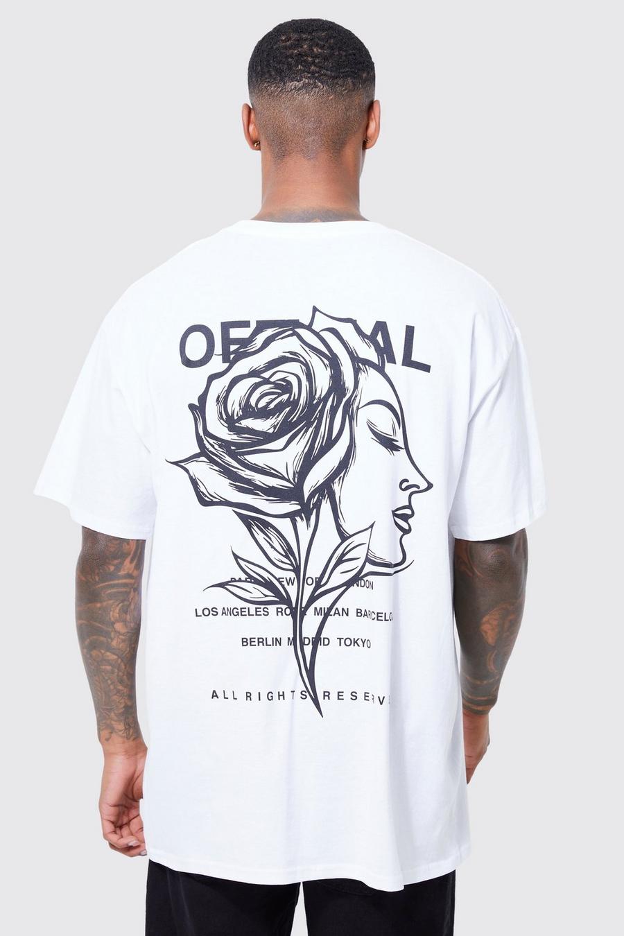 Oversized Official Rose Back Graphic T-shirt | boohoo
