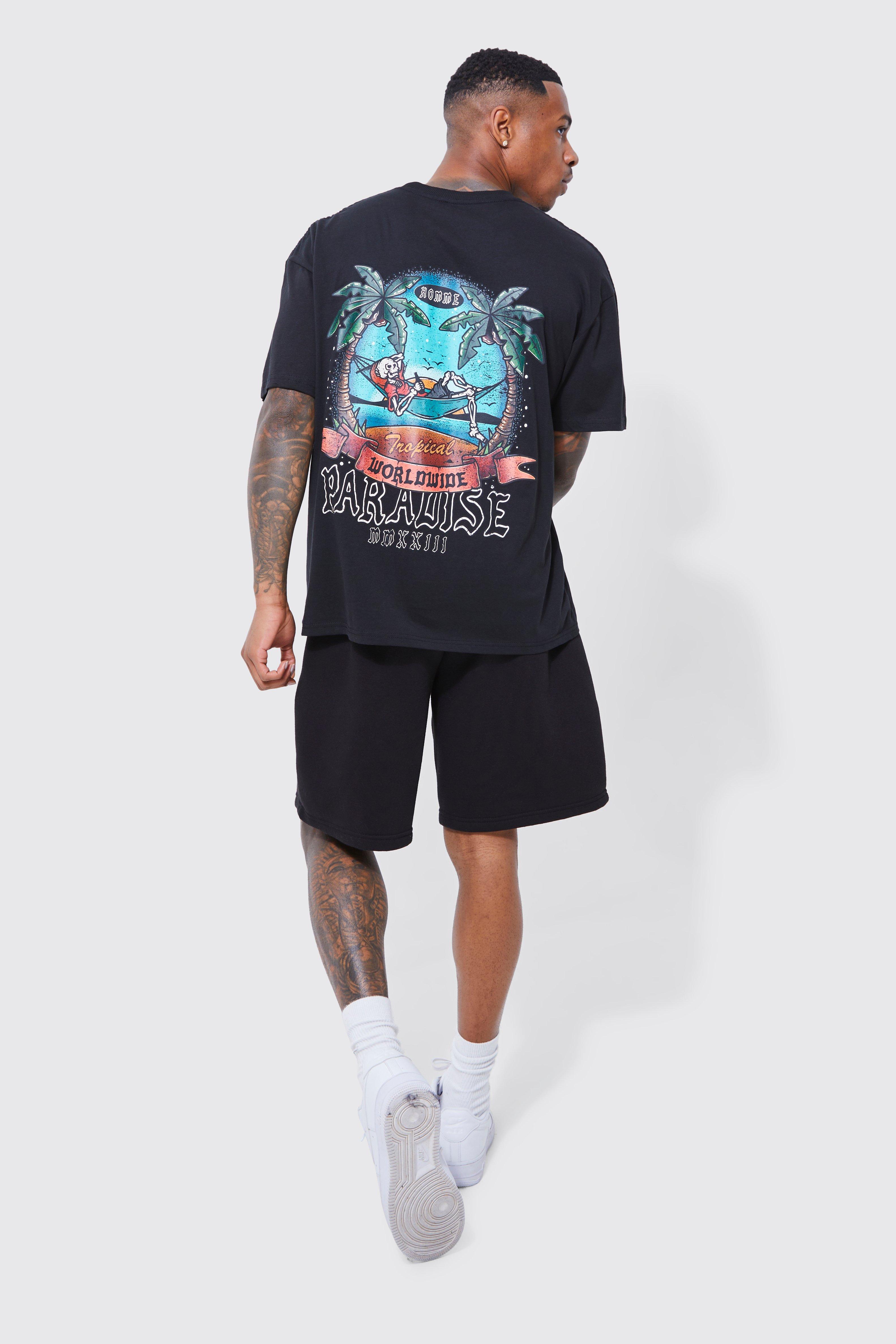 Oversized Tropical Paradise Graphic T shirt boohoo