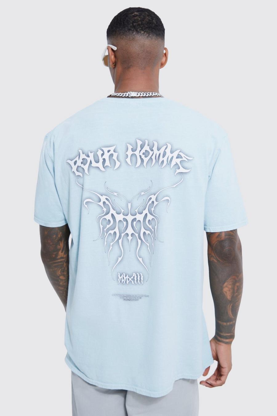 Mint Oversized Overdyed Gothic Butterfly T-shirt