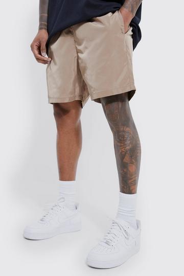 Elasticated Waist Toggle Shorts stone