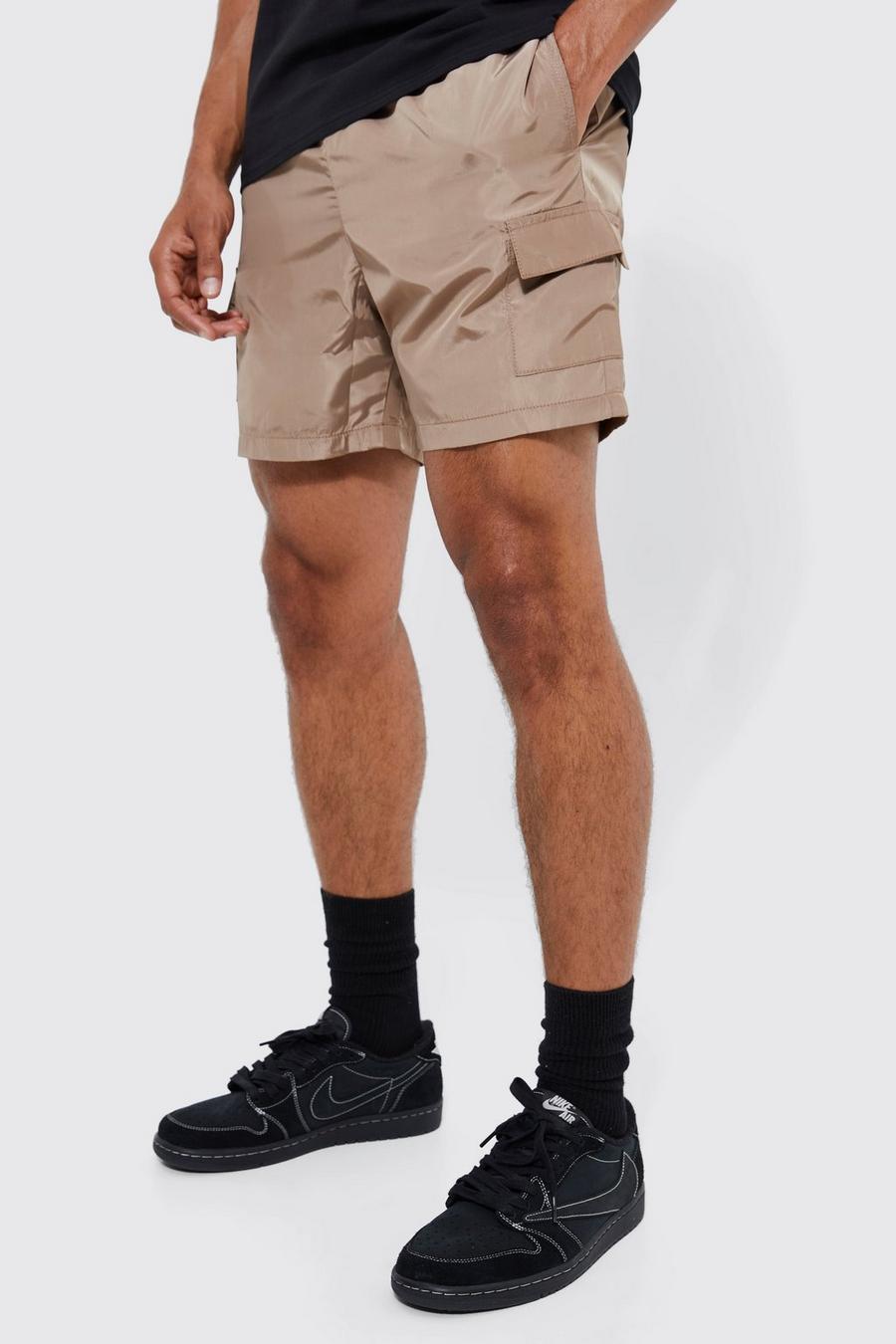 Cargo-Shorts mit elastischem Bund, Stone image number 1
