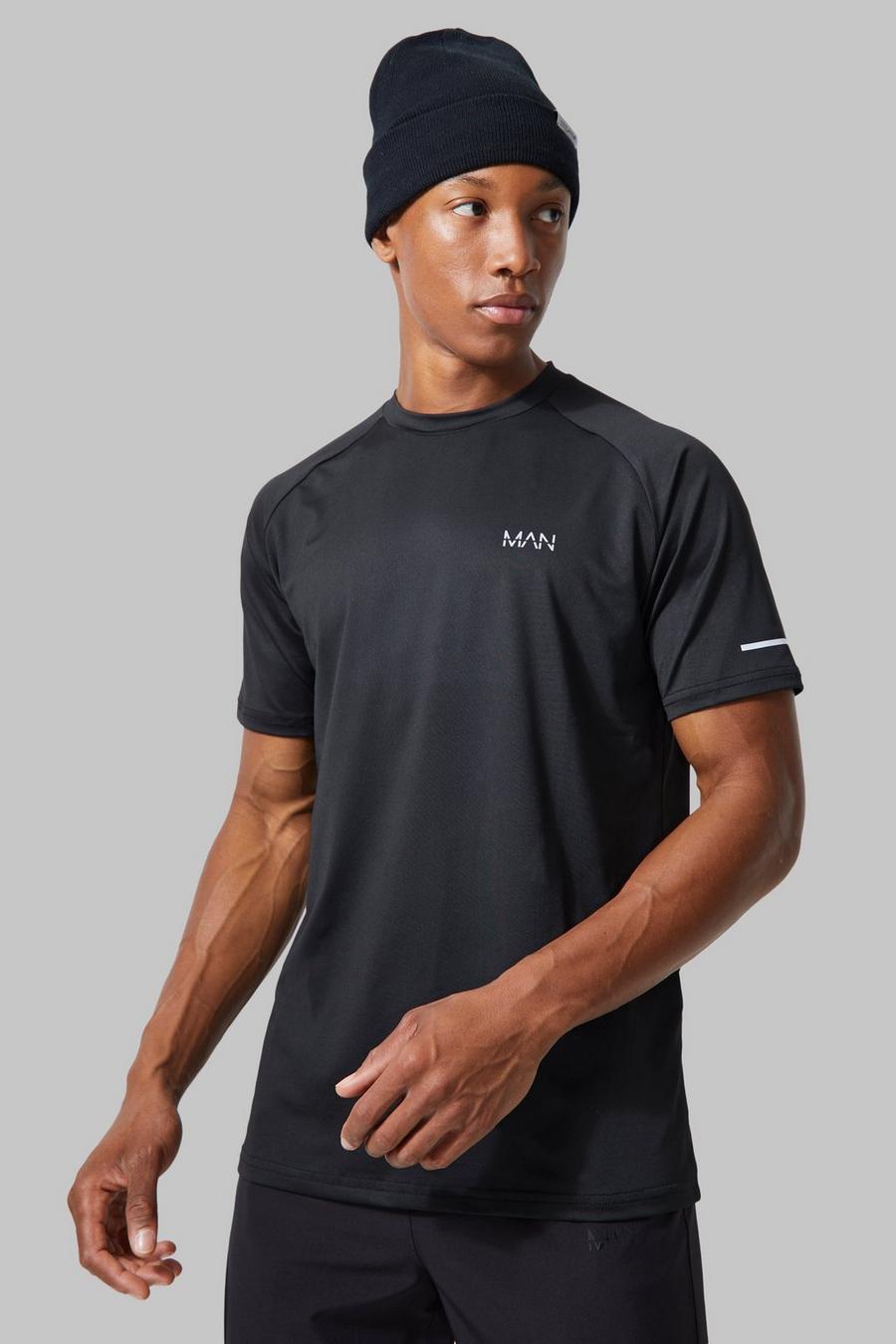 Man Active Gym Raglan T-Shirt, Black image number 1