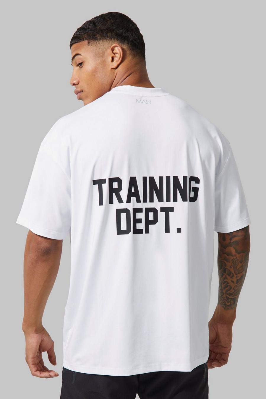 White Man Active Oversized Training Dept Performance T-Shirt image number 1
