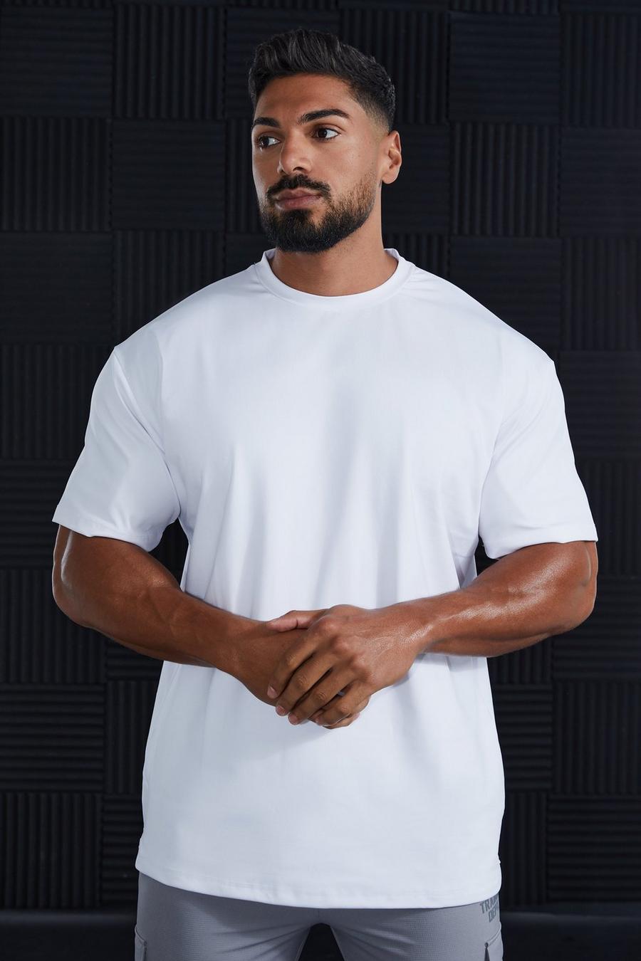 White vit Tall Man Gym Oversized Performance T-shirt