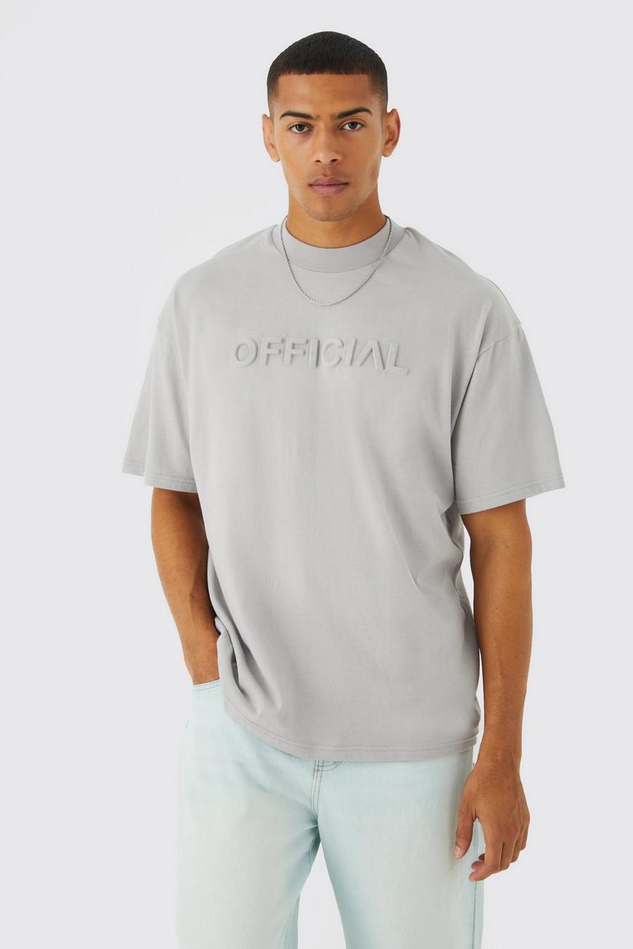 Oversize T-Shirt mit geprägtem Detail, Dove image number 1
