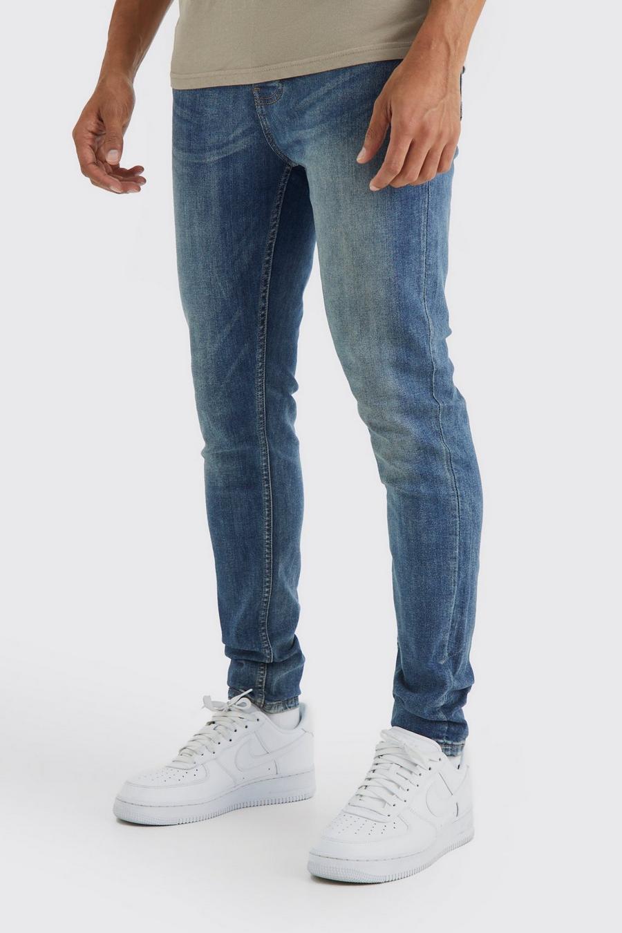 Vintage blue Skinny jeans med stretch image number 1