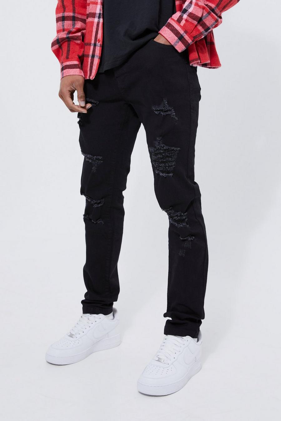 True black Slitna skinny jeans med stretch image number 1