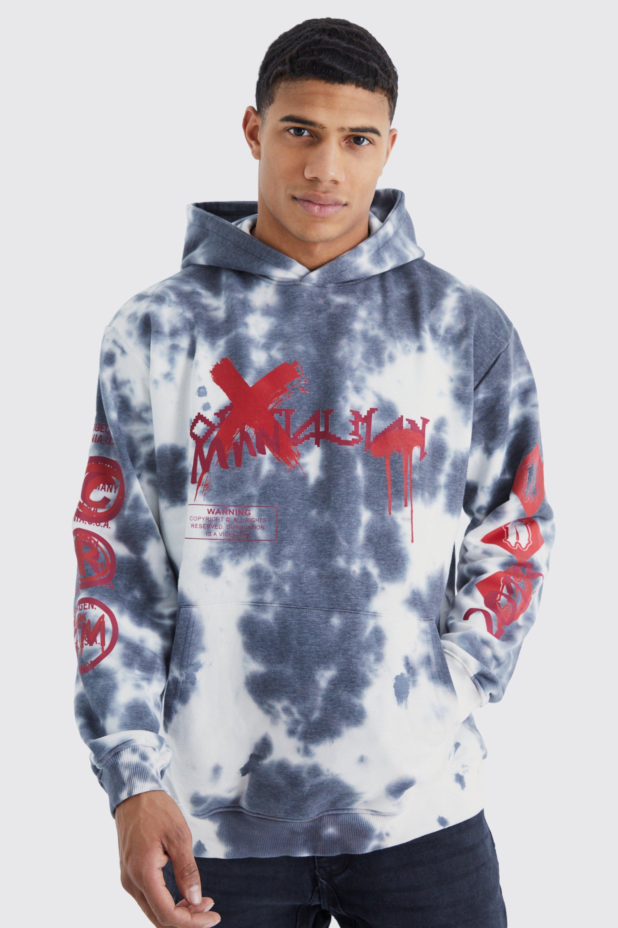 Tie dye discount on grey hoodie