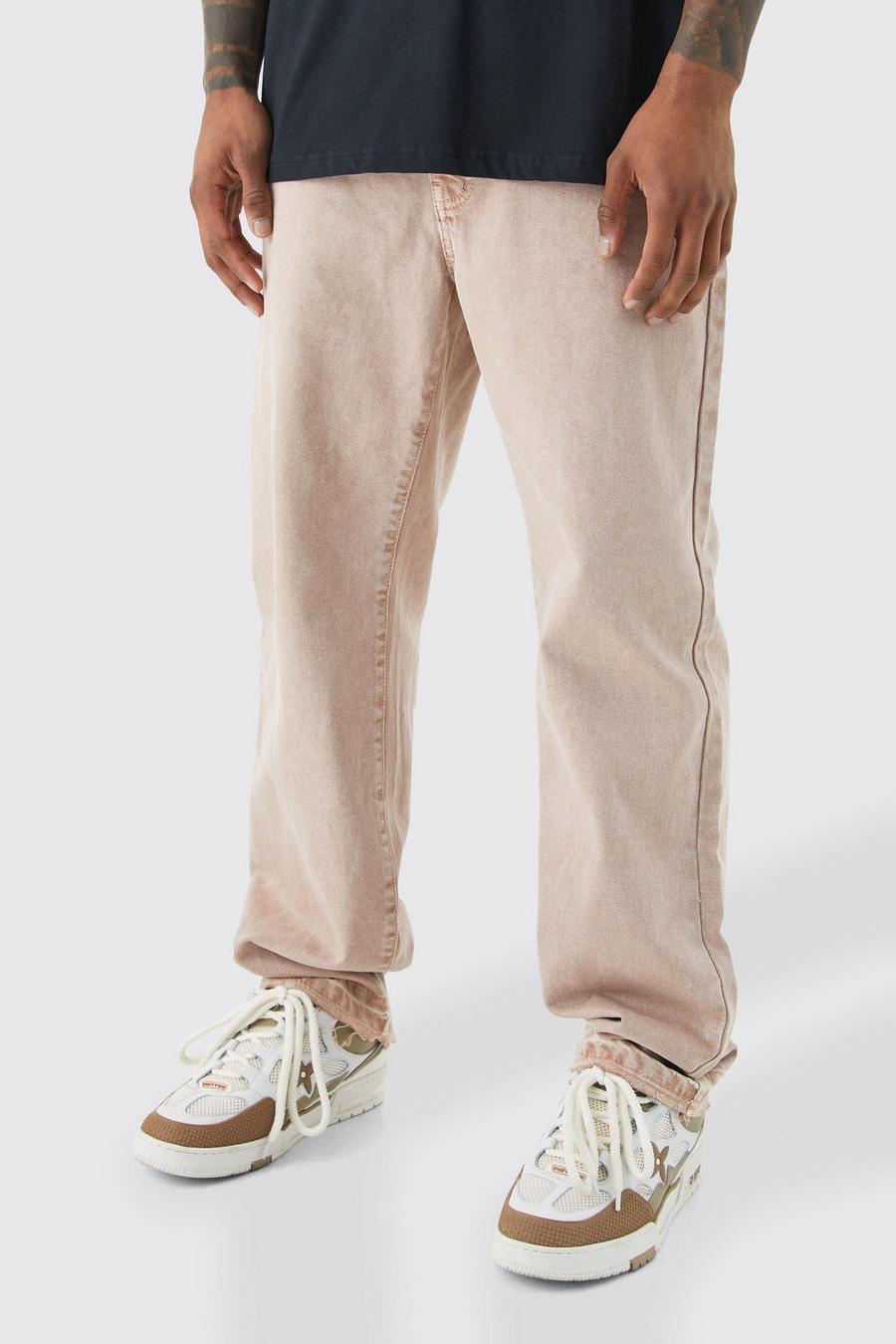 Taupe beige Relaxed Fit Overdye Jeans