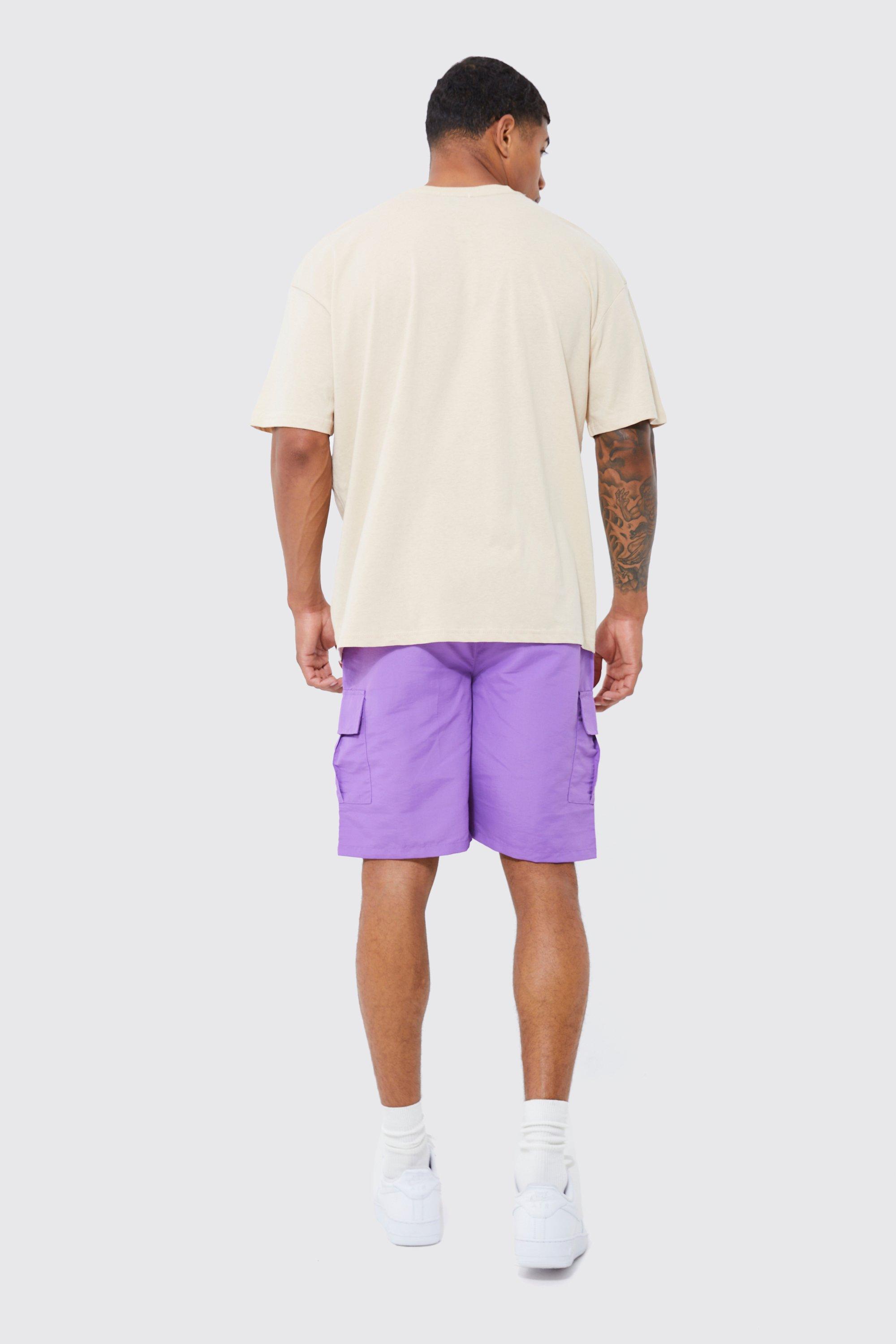 Mens purple hot sale cargo shorts