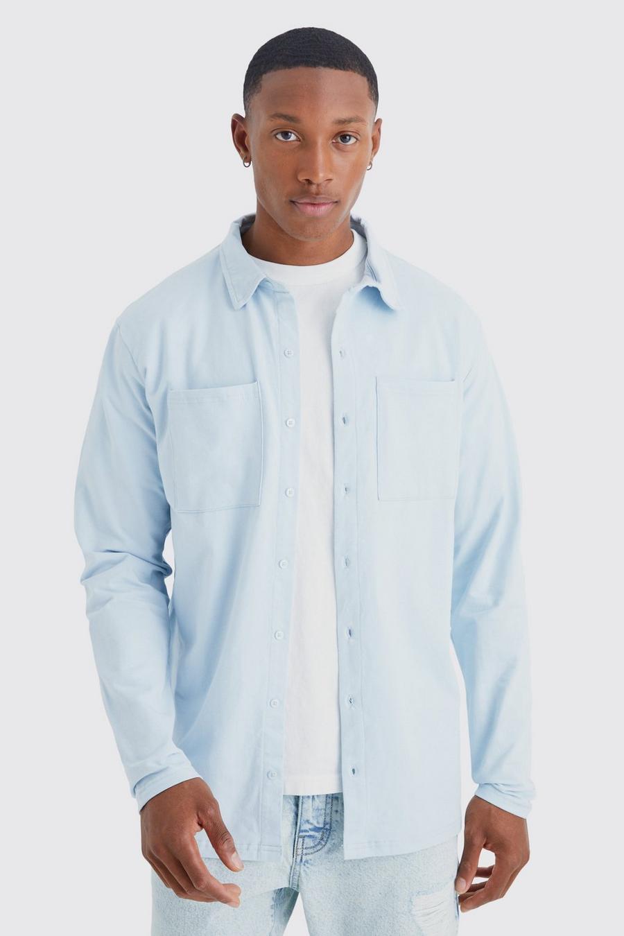 Pale blue Jersey Utility Overhemd
