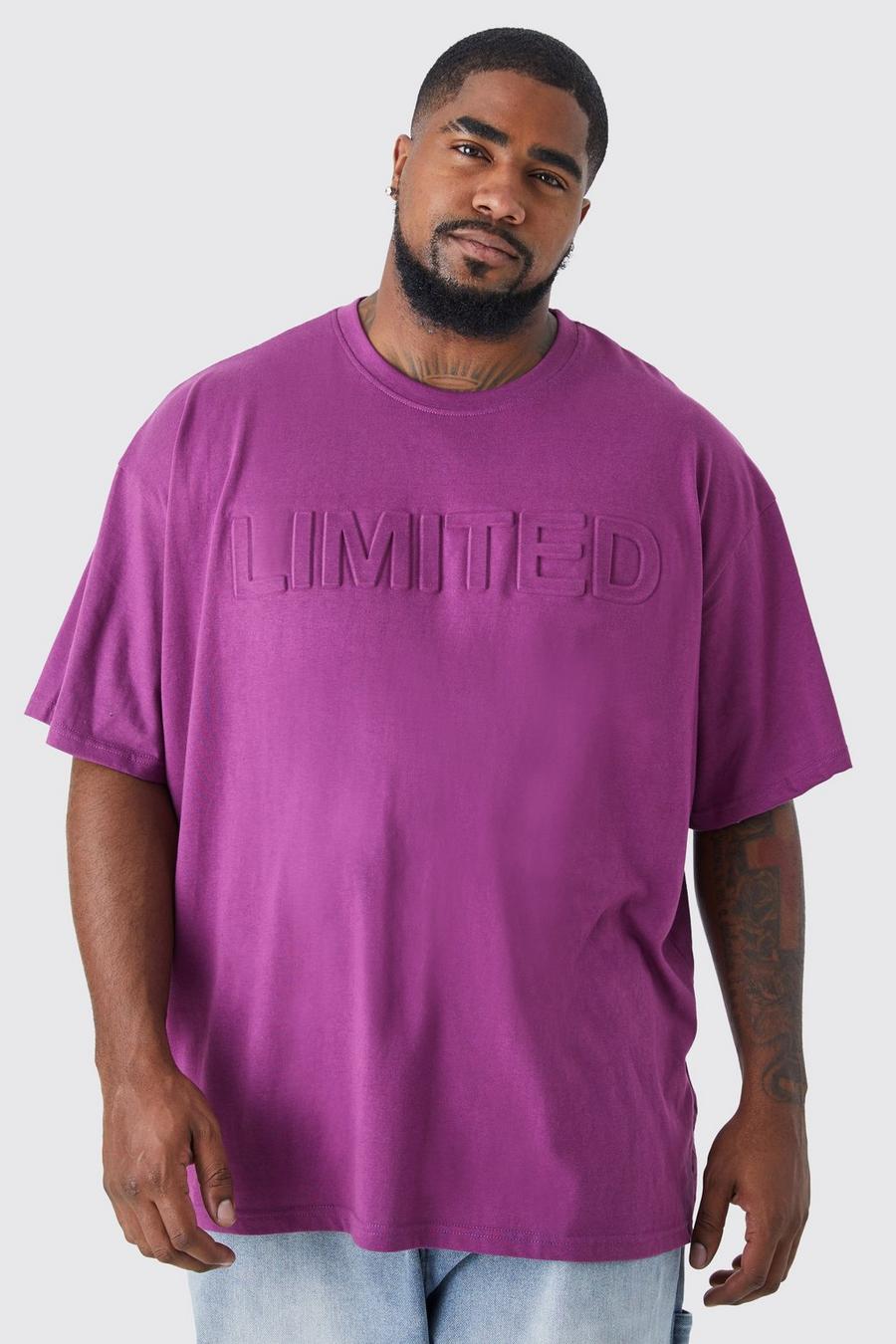 Purple violett Plus Oversized Limited Debossed T-shirt