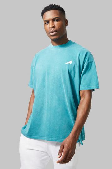 Active Oversized Overdye Logo T-shirt teal