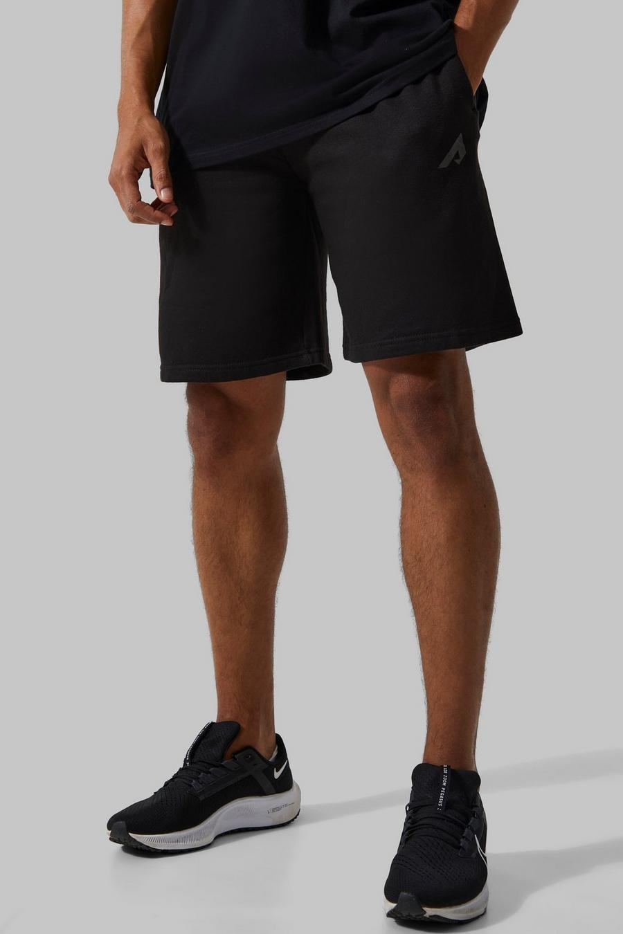 Black Active Oversized Logo Shorts